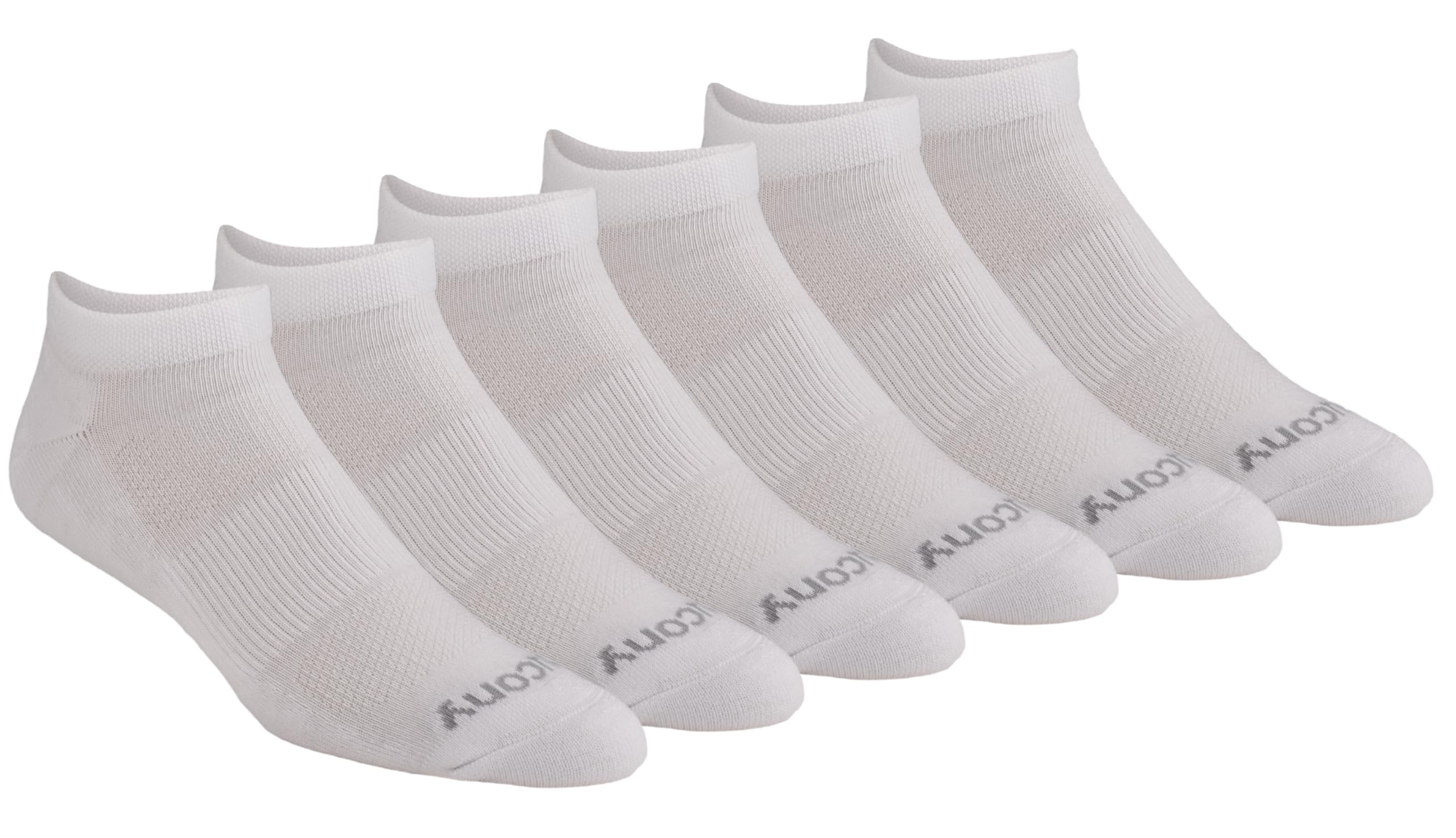 Saucony Men's RunDry Mesh Ventilating Comfort Fit Performance No-Show Socks, Available in M-XXL (6, 12, 18 Pairs)