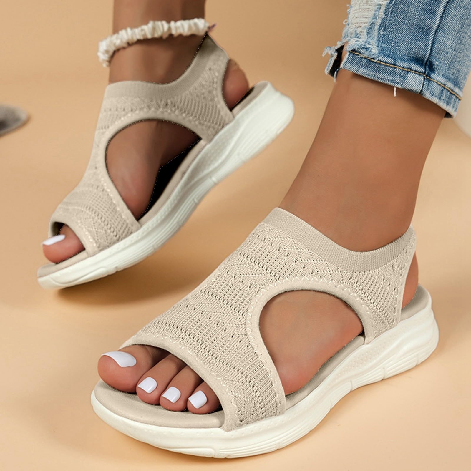 Genérico Sandalias de Tacón Bajo para Mujer de Cómodas y Deportivas Talla Grande Directamente del Proveedor