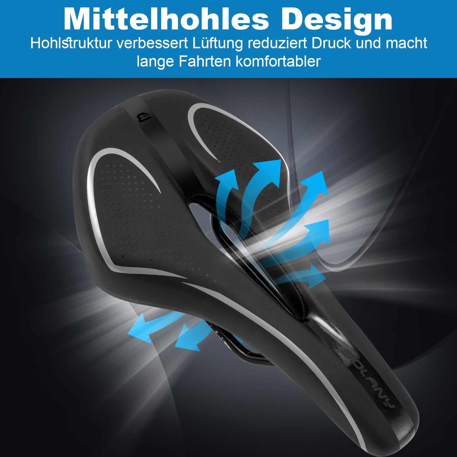 Fahrradsattel Herren Damen Bequem, Weich Memory Foam Ergonomisch Stoßdämpfend Atmungsaktiv Fahrrad Sattel, Wasserdicht Fahrradsitz mit überzug für MTB Rennrad Cityrad