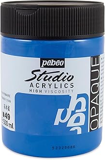 Pebeo 171049C Studio Acrylics HV 500 ml Primary Cyan, Jars