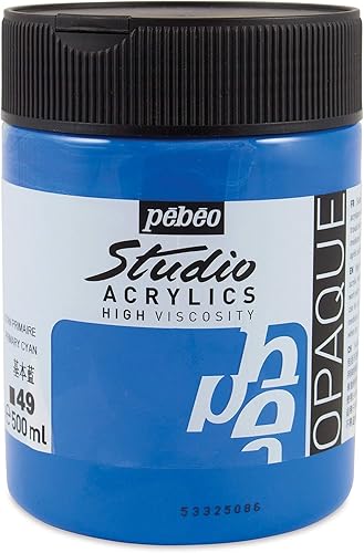 Vista 81 de Pebeo Studio Acrílicos de Alta Viscosidad, Acrílico Fino, 250 ml - Azul Turquesa