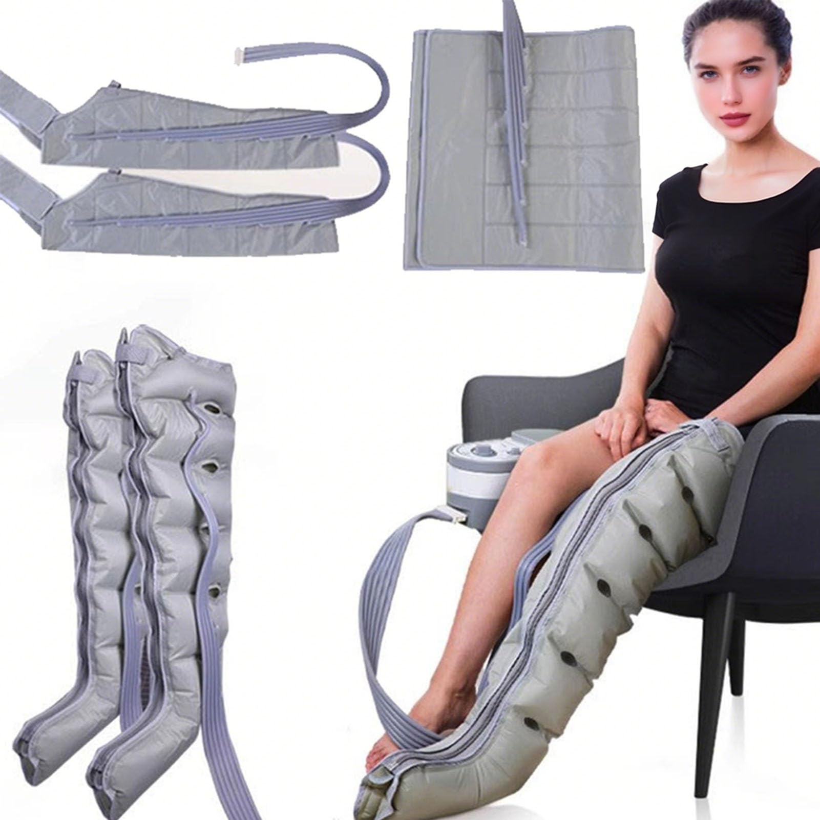 Botas De Presoterapia 6 Cámaras - Masajeador De Pies Y Piernas, Presoterapia Para Casa Abdomen Y Piernas, Drenaje Linfático Y Circulación Mejorada