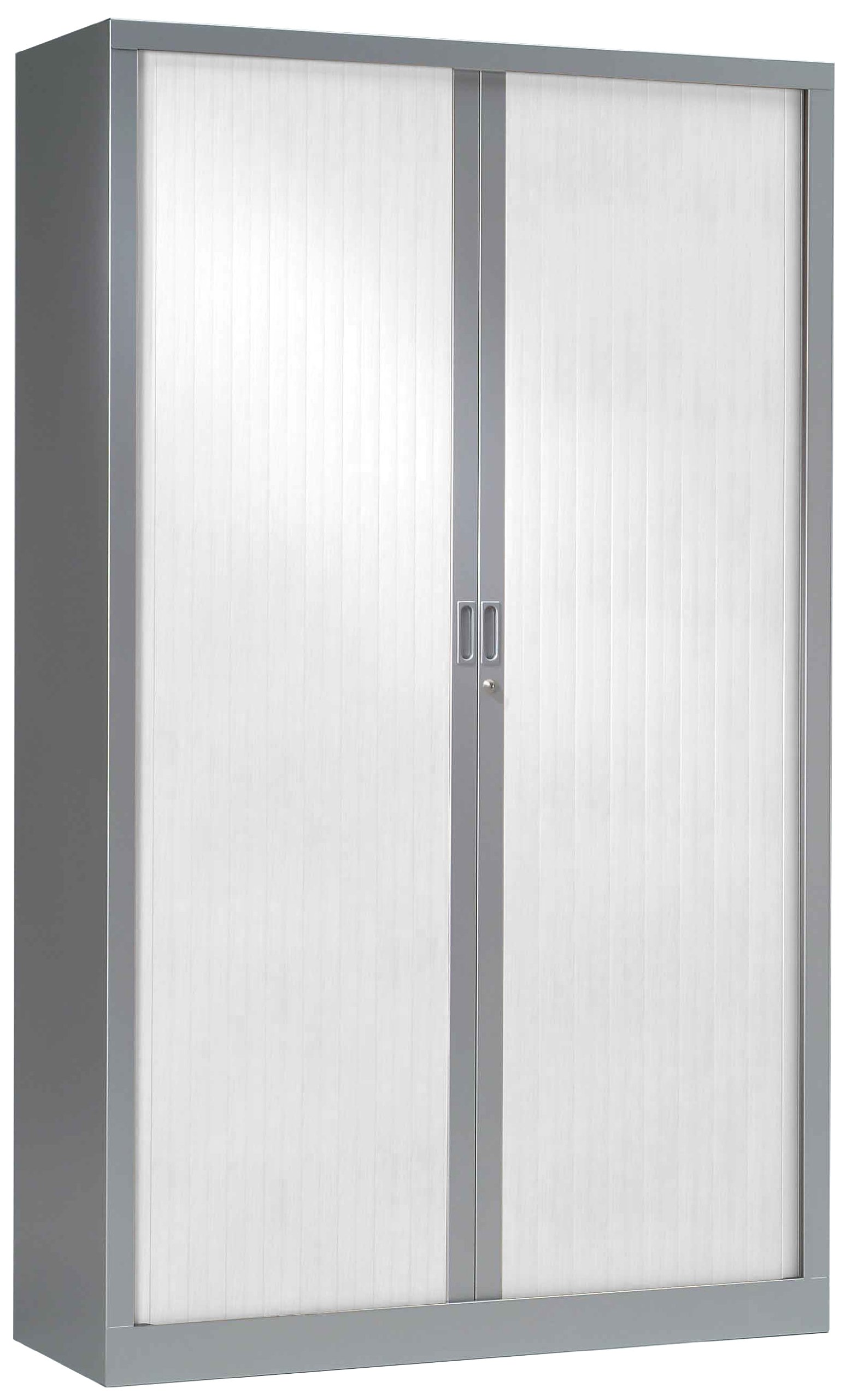 Vinco Armoire Monobloc H198xL120xP43 cm 4 Tablettes Alu Rideaux Blanc