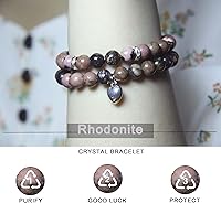 Vista 44 de 2Pcs Healing Crystal Bracelets for Women Handmade Beaded Bracelet Healing Prayers Crystal 8mm Natural Stone Beads Bracelet Stress Relief Get Well