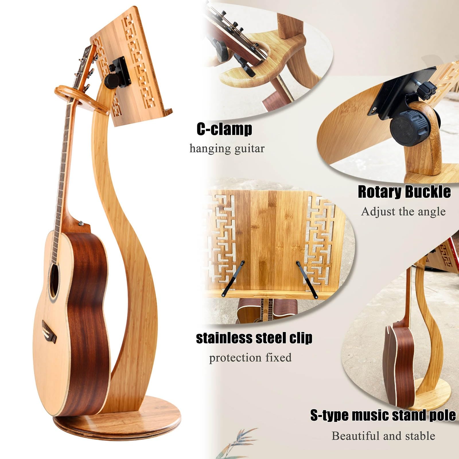Pupitre de partitions, Support de Bureau 2 en 1 à Double Usage, Support de partitions Haute stabilité, pupitre en Bois pour Orchestre, idéal pour Les Musiciens