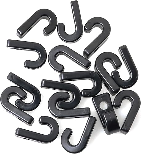 Miniatura 3 de 16 ganchos en forma de J de nailon en forma de J ganchos de amarre para kayak, cuerda elástica, canoas, barcos, color negro