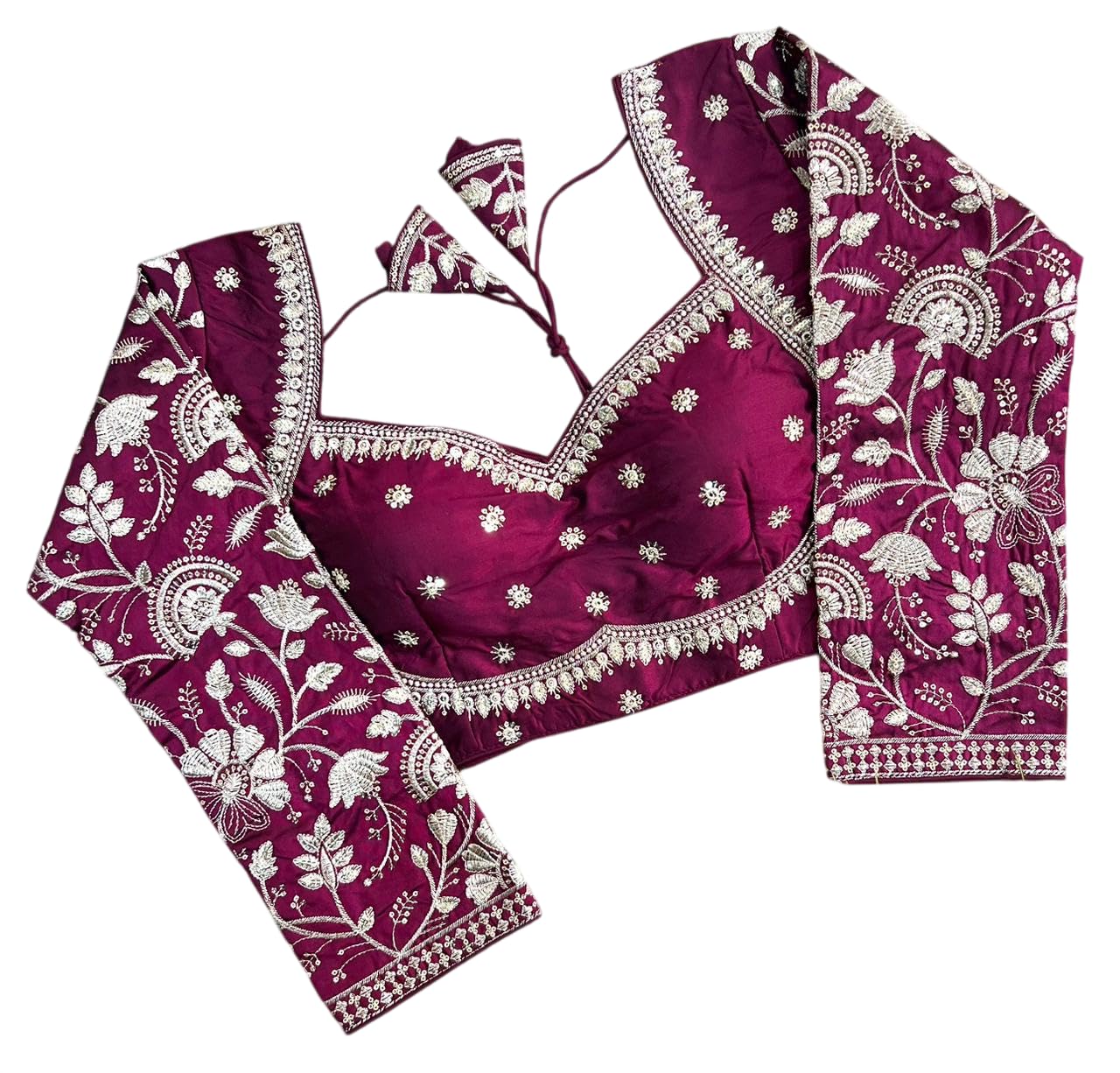ambaryha creation Women's Designer Jari and Sequence Embroiderey Work Long Sleeves Readymade Blouse, Ethnic Wear, Indian Women Saree Girls Blouse-picture-23