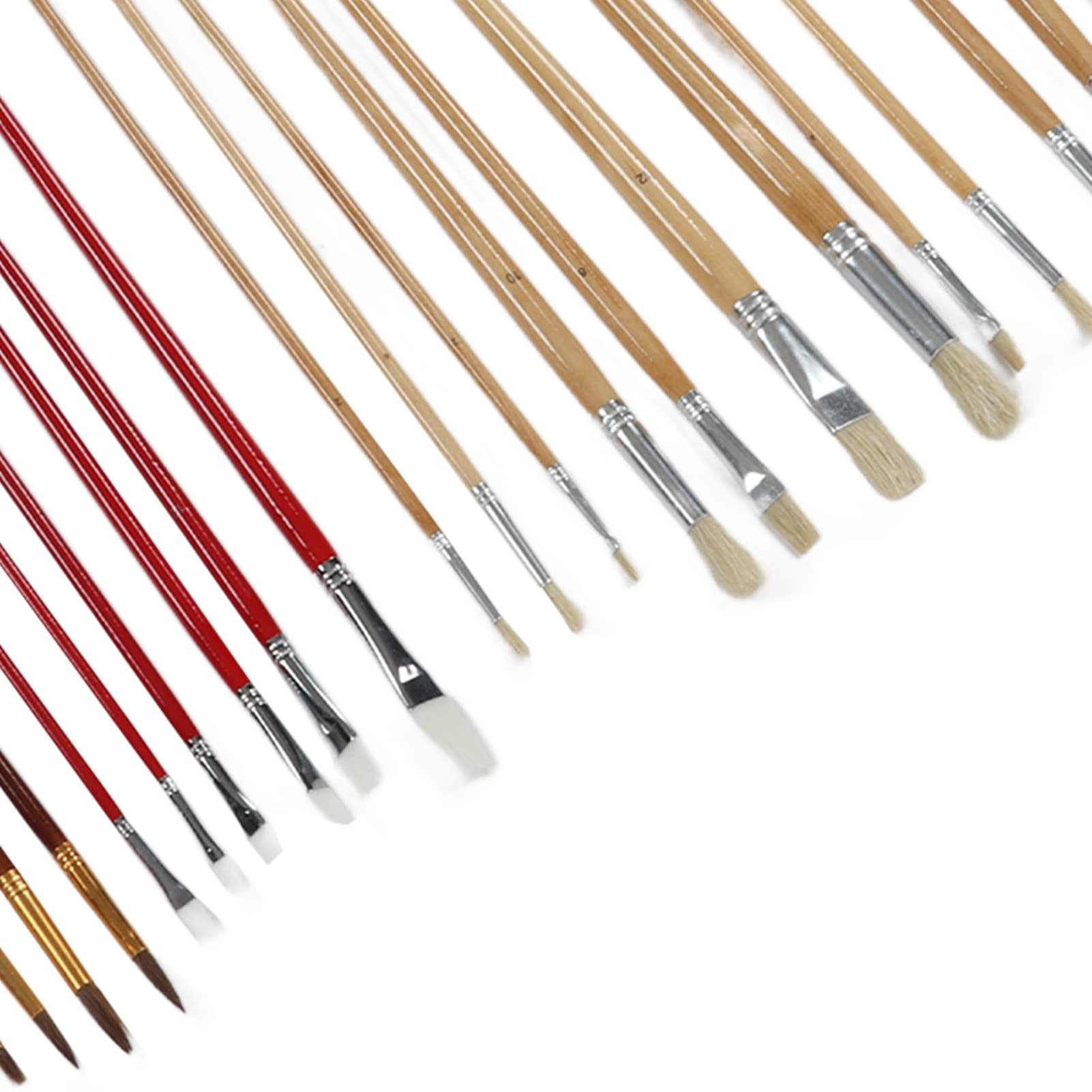 Set di 38 pennelli da pittura, pennelli per acrilico da artista con setole morbide in nylon e punte rotonde e appuntite, include una borsa di conservazione per scuola d’arte,