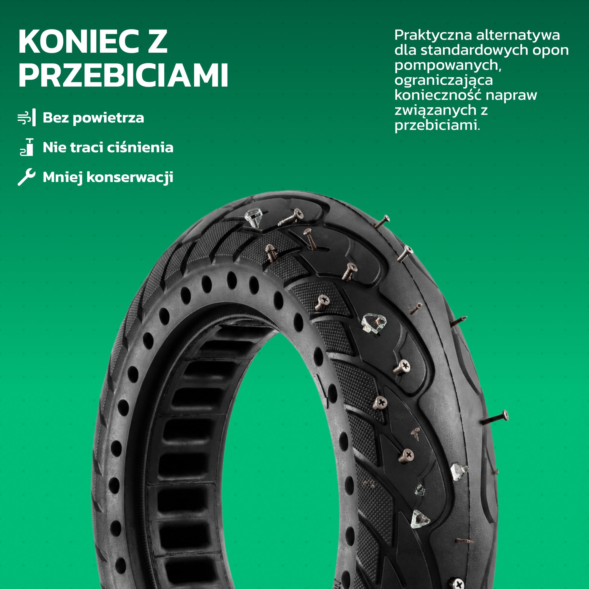 MOOVMOOV 10x2.125 Opony solidne - dla hulajnóg elektrycznych takich jak Pure Air Pro/LR, SoFlow S06, Vivobike S2 & S3 Max, inne - Opony odporne na przebicie 10x2.125 cali