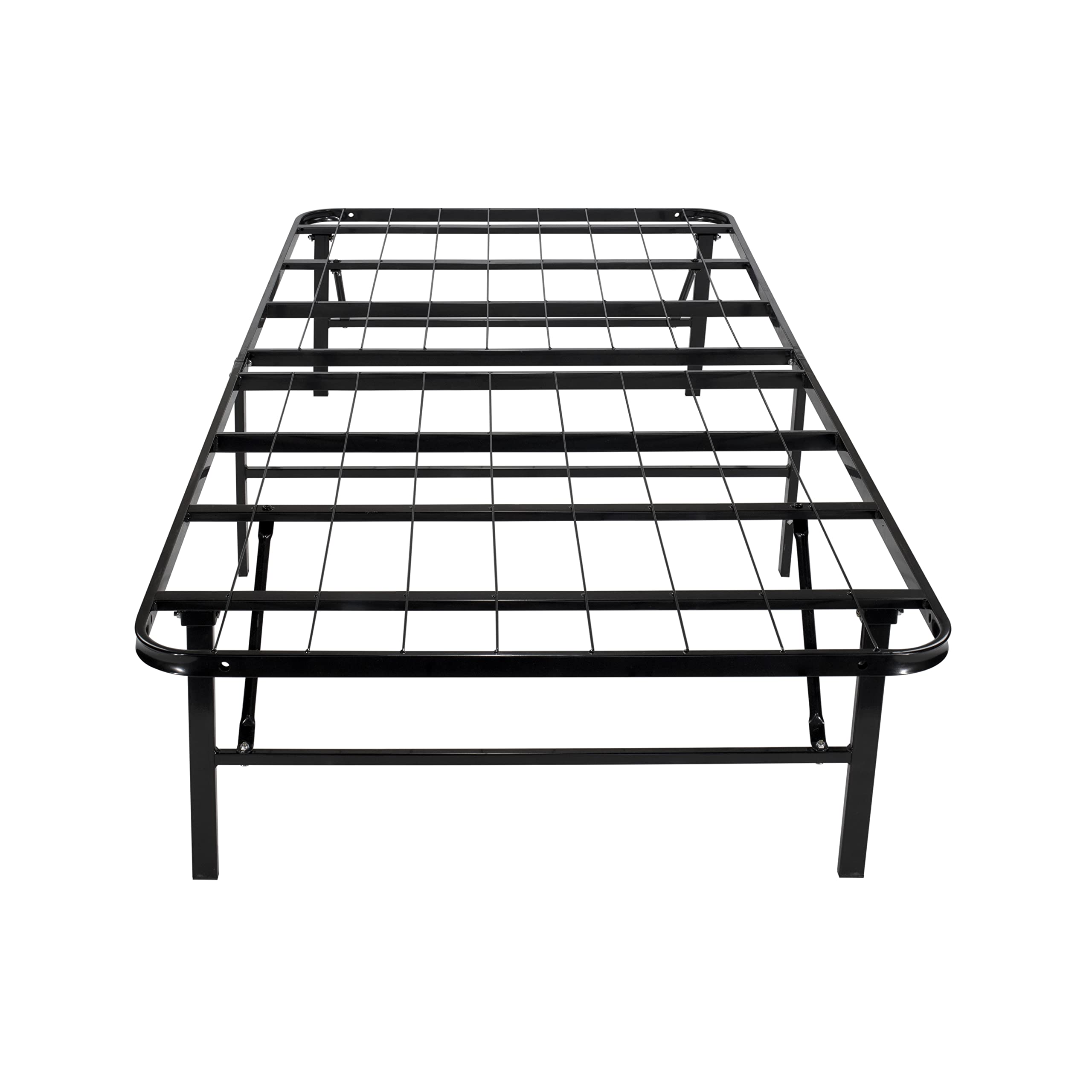 i-flair Klappbett Metall 90x200 cm Letto in Schwarz – Faltbares Gästebett mit stabilem Rahmen & Stauraum – platzsparendes Metallbett für Gäste, langlebiges Faltbett, klappbar & leicht zu verstauen