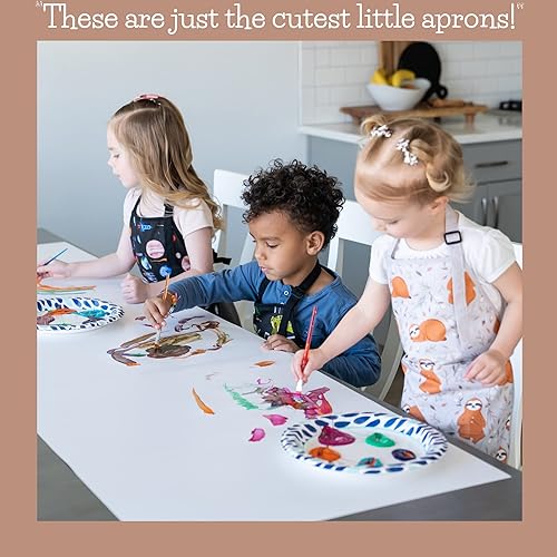 Miniatura 8 de Kids Aprons for Girls and Boys, Toddler Apron with Pocket for Painting, Cooking, Baking, Gardening and Crafts