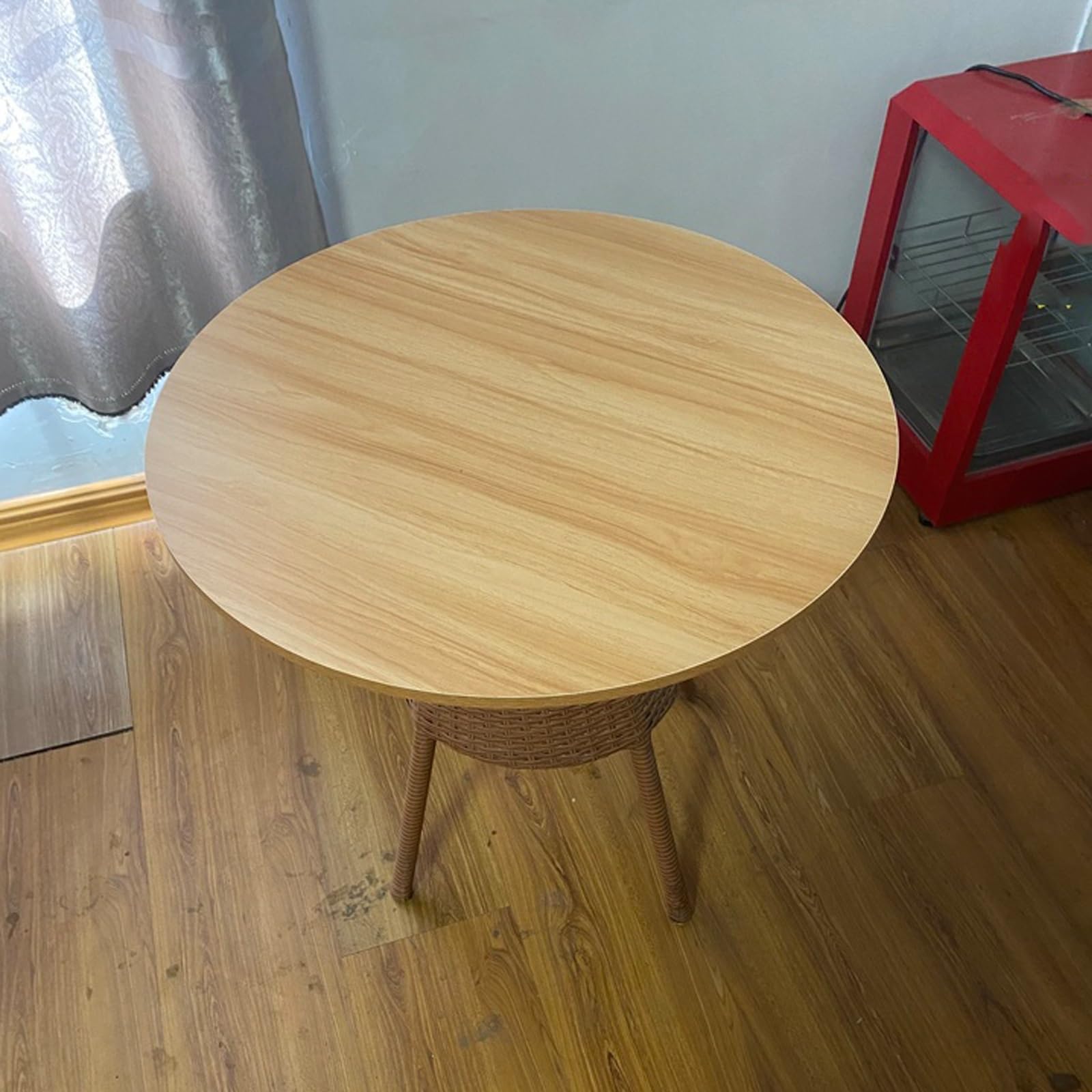 Plato de cena de madera redondo de 30-100 cm, plato de cena de madera for bricolaje, plato de cena de madera for interior y exterior, práctico for compartir comida(Golden oak color,30"(80cm))