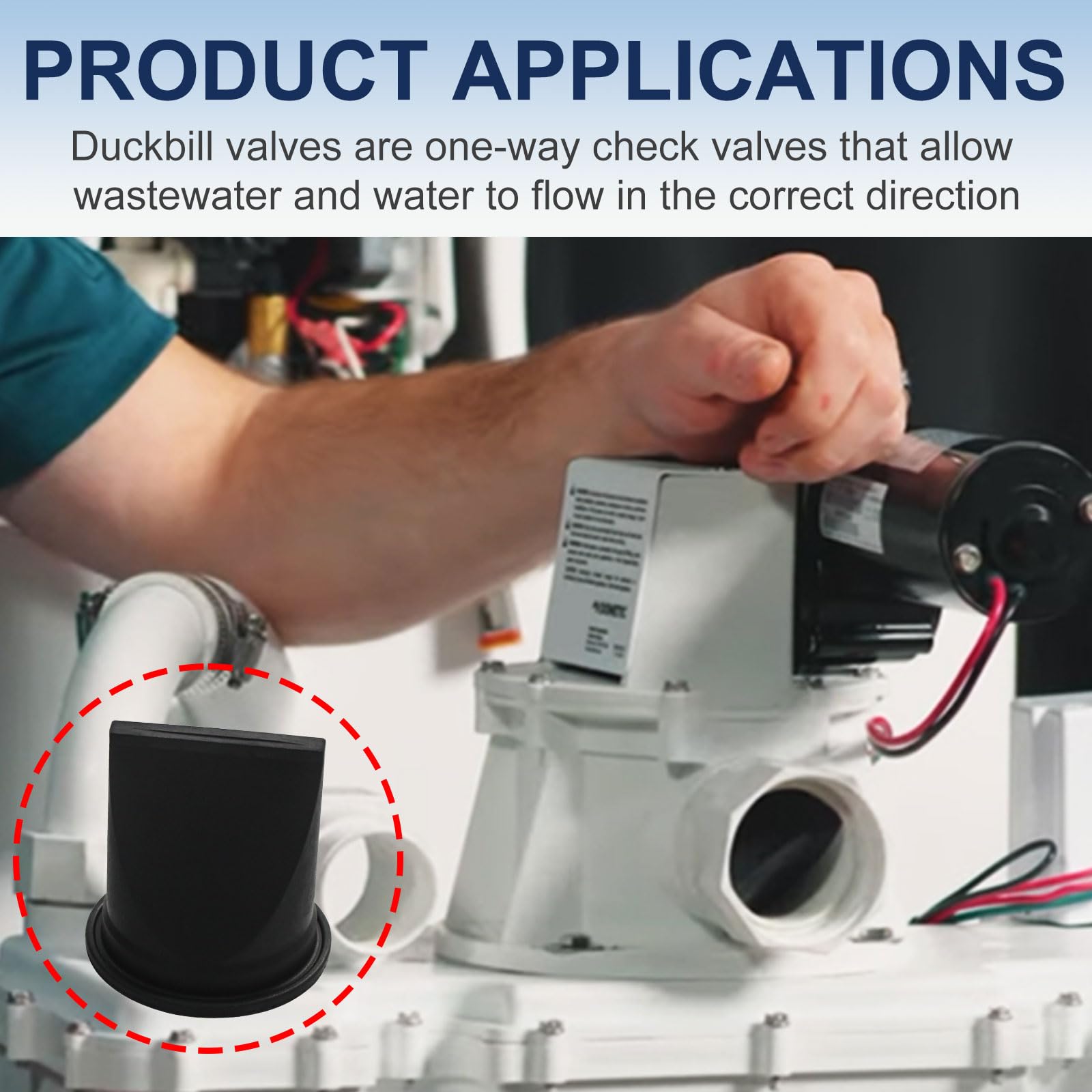385310076 Duckbill Valve Kit 1-12 Black4 Pack for Dometic Toilet and Sealand Vacuum Generators S & T Series Pumps Bellow Replacement Part Repair Kit product thumbnail 7