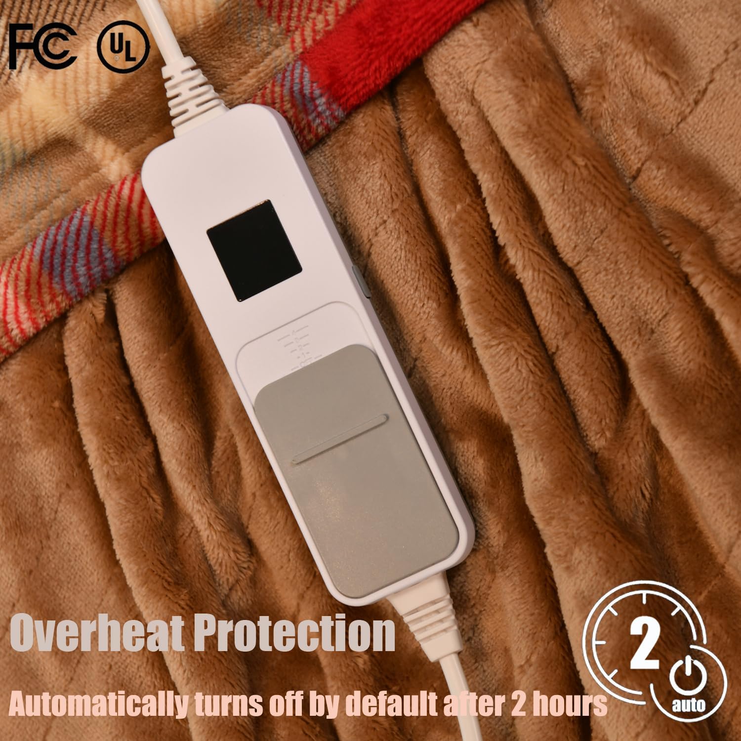 MERRYLIFE Heated Blanket Cozy Soft Electric Blanket with 4 Heating Levels&8 Hours Auto Off Overheat Protection Machine Washable UL&FCC Certification Use for Home Couch (Love Urban,50" 60") - Image 5