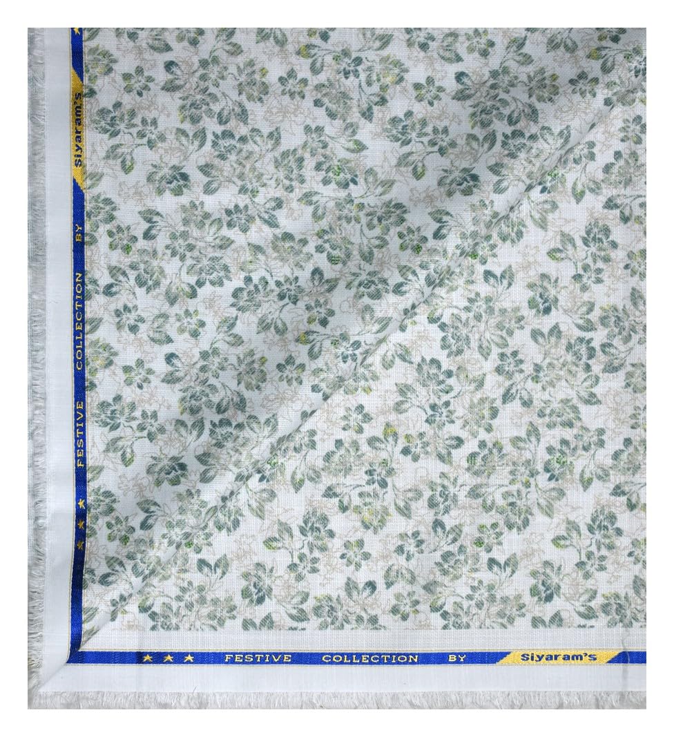 siyaram's festive collection printed pattern with hemp blended Green (Jade) color unstitched men's Kurta/sherwani/top fabric of 2 meters / VV2312-picture-10