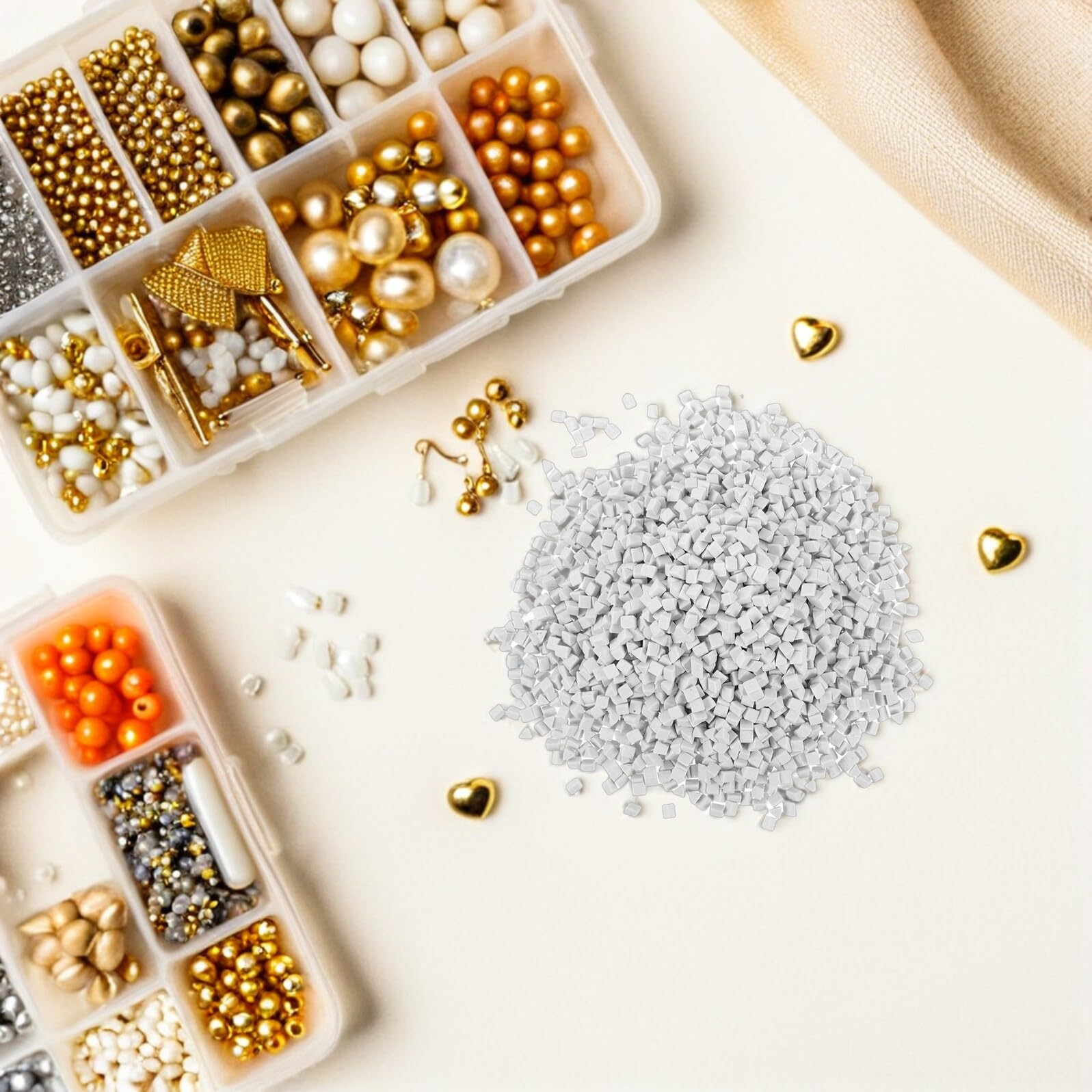 Mezzi di Lucidatura Ceramici Triangolari 4 Mm per Burattatrice Vibrante, Materiale Abrasivo Bianco 1 Kg, per Finitura Pietre Preziose e Lucidatura Artigianale