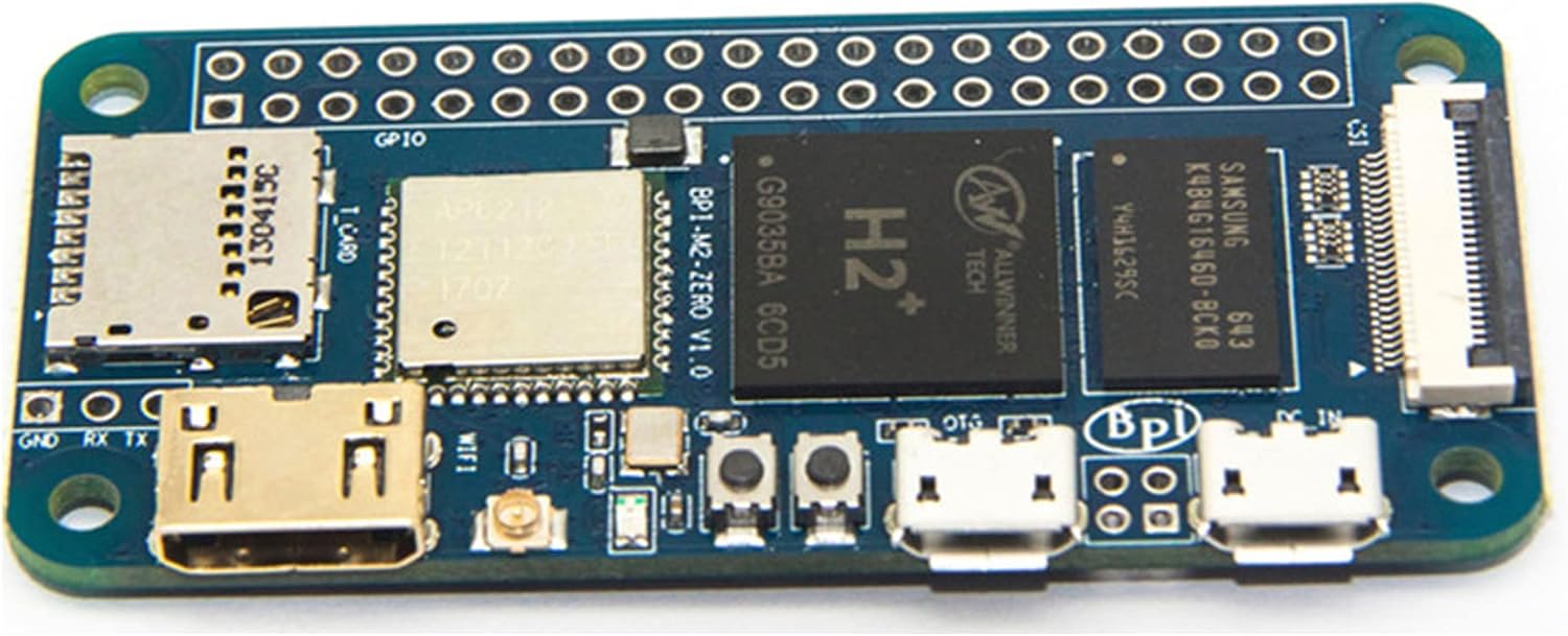 Banana Pi BPI-M2 Zero Quad-Core Open Source Single Board Computer Allwinner H2+ Compatible with Raspberry Pi Zero (BPI-M2 Zero+Heatsink+Power)