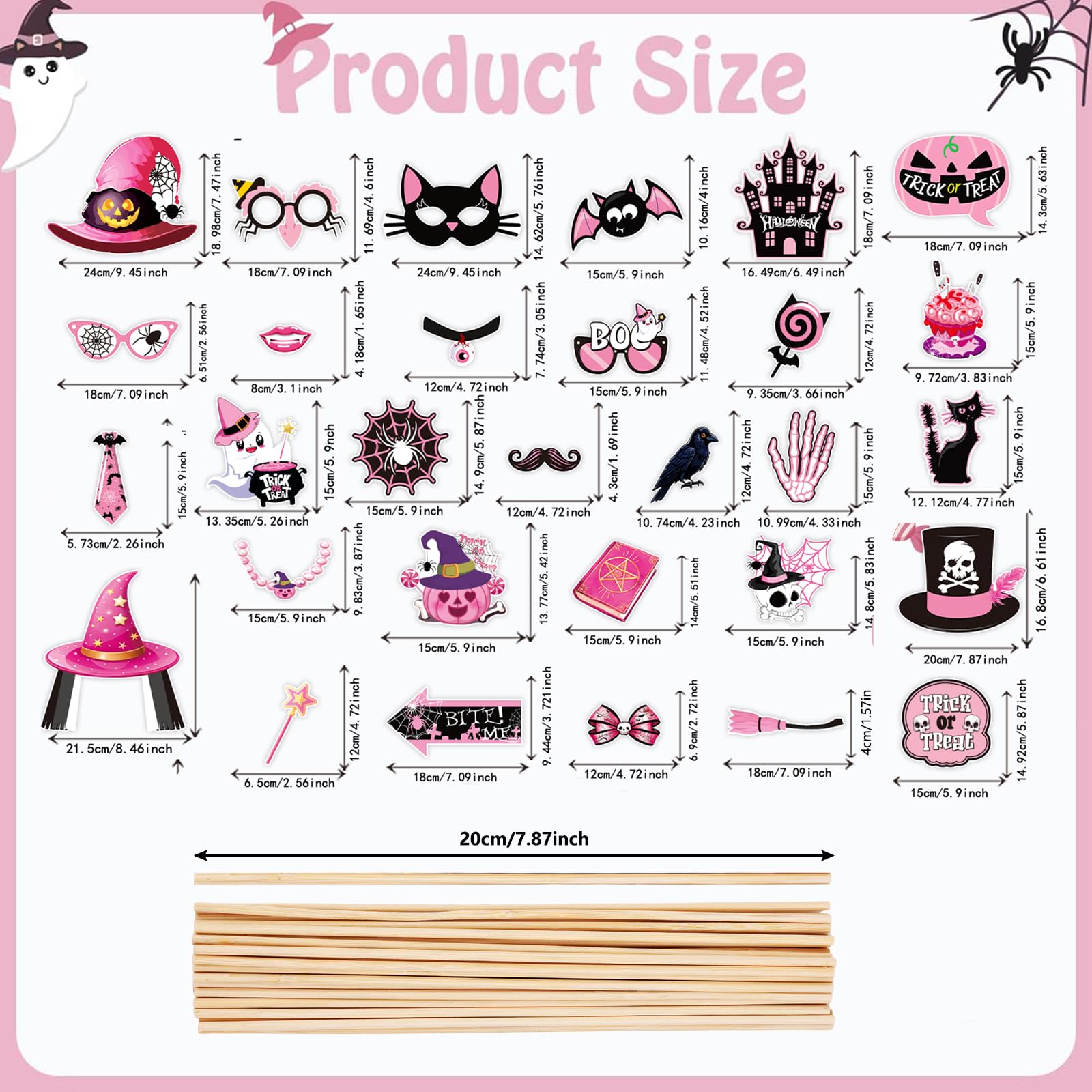 LMSHOWOWO Lot De 30 Accessoires De Photomaton Pour 40e Anniversaire, Accessoires De Selfie