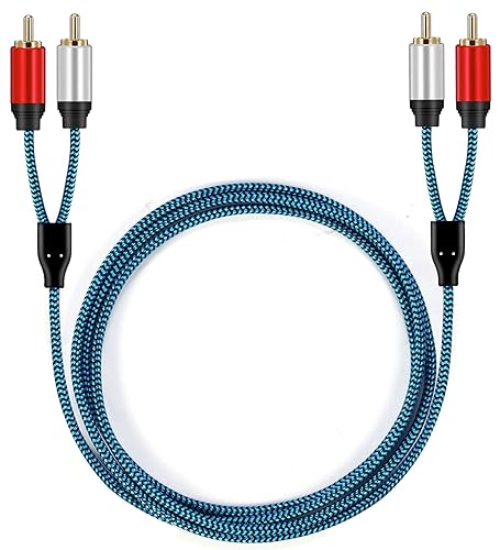Miniatura 9 de Cable RCA de 15 pies 2RCA macho a 2RCA macho cable de audio estéreo trenzado de nailon cable de audio auxiliar para cine en casa, amplificadores