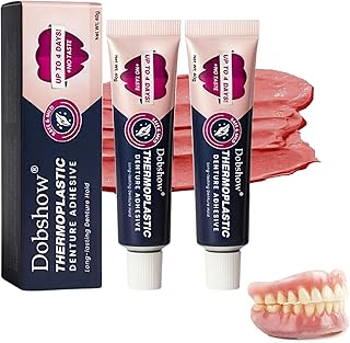 2PCS Thermoplastic Denture Adhesive, Extra Strong and Durable Denture-Adhesive, Ultra Max Hold Adhesive, Can Last Up to 4 Days, Suitable for All Ages