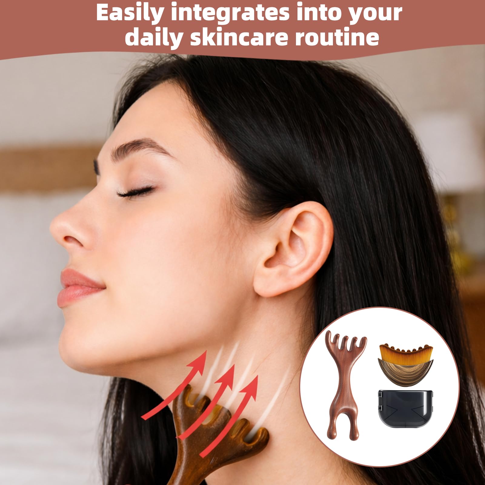 2 Piezas de Cepillo Linfático Facial, Cepillo Linfático Facial con Caja de Almacenamiento, Peine de Masaje para Drenaje Linfático, Lymphatic Contour Face Brush, Diseño Ergonómico para Masaje Suave — view 7