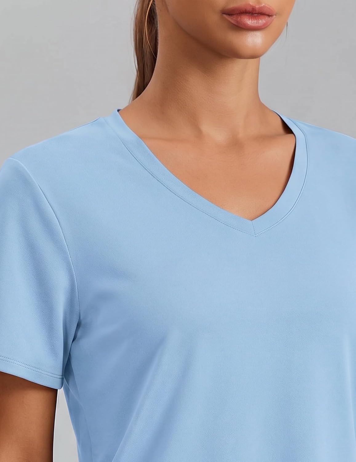  V Neck Workout Tops for Women Short Sleeve Quick Dry Shirts thumbnail