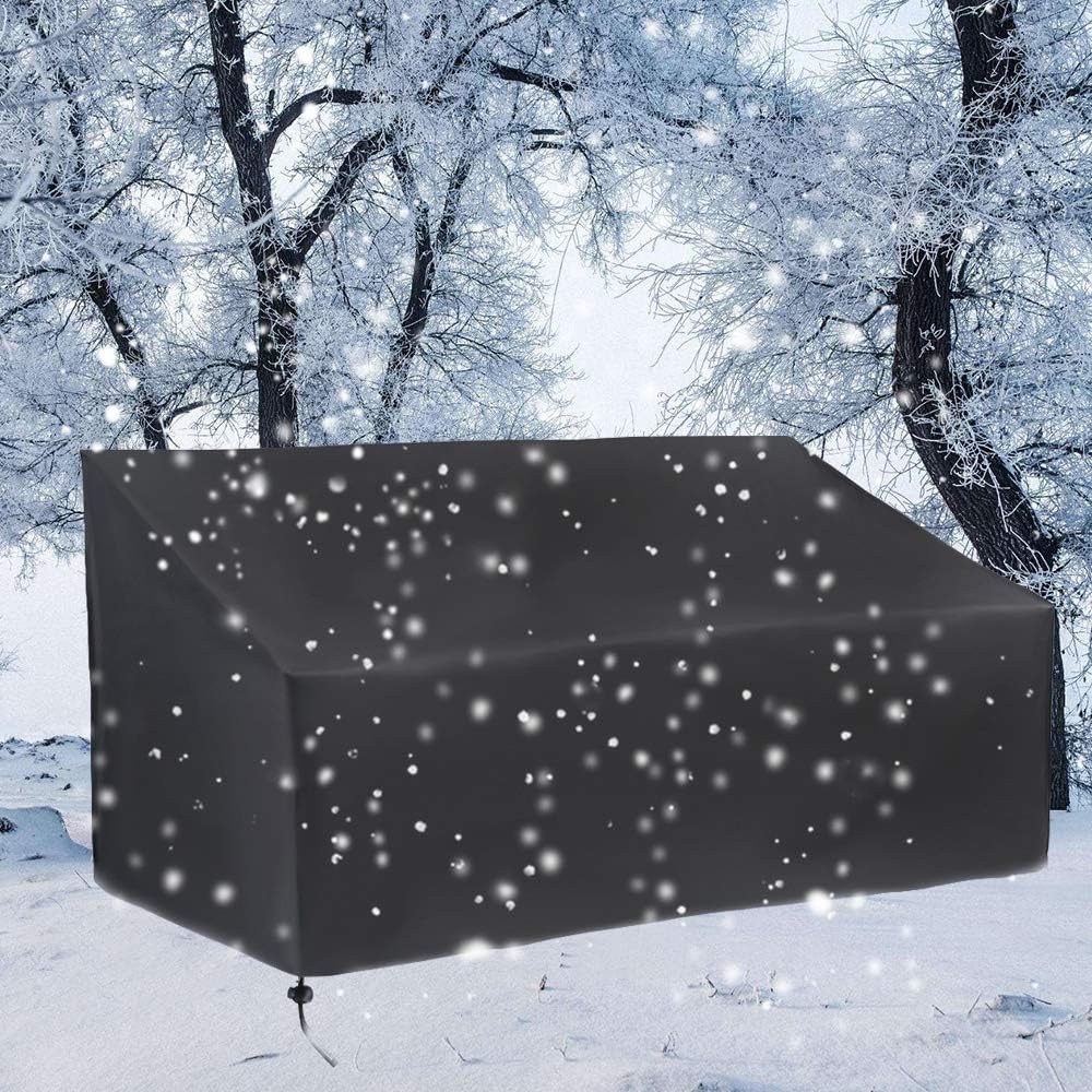 4 Sitzer Gartenbank Abdeckung Schutzhülle für Gartenbank, Winterfest, UV-Beständig, Winddicht, Reißfest Oxford Gewebe Bank Hülle Gartensofa Abdeckplane, 190x66x89cm