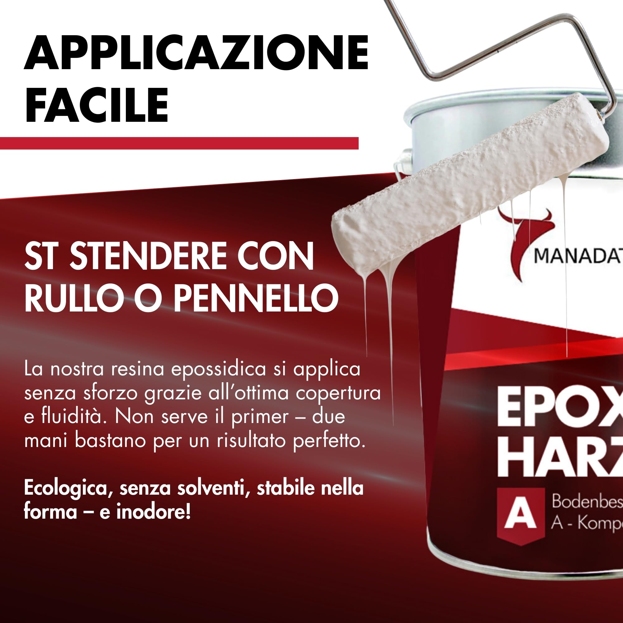 MANADETEC Resina epossidica 2k per rivestimento di pavimenti 5kg I Grigio ardesia RAL 7015 I Senza solventi, ecologico, inodore I Rivestimento per pavimenti di garage e cantine I Antiurto