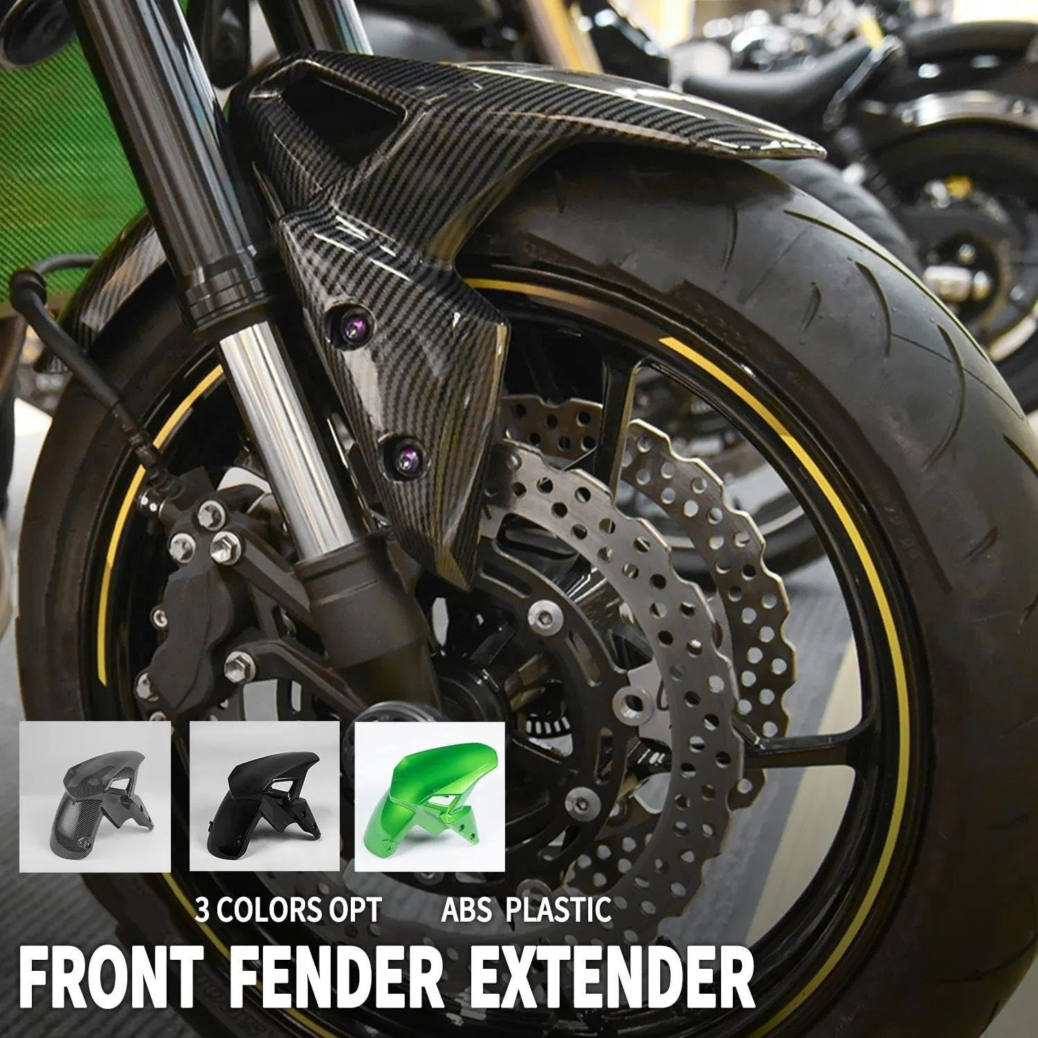 Guardabarros Carcasa Protectora para Z900 para Z 900 para Z-900 2017 2018 2019 2020 2021 2022 2023 2024 Protector contra Salpicaduras Neumático Delantero Motocicleta(Bright Black)