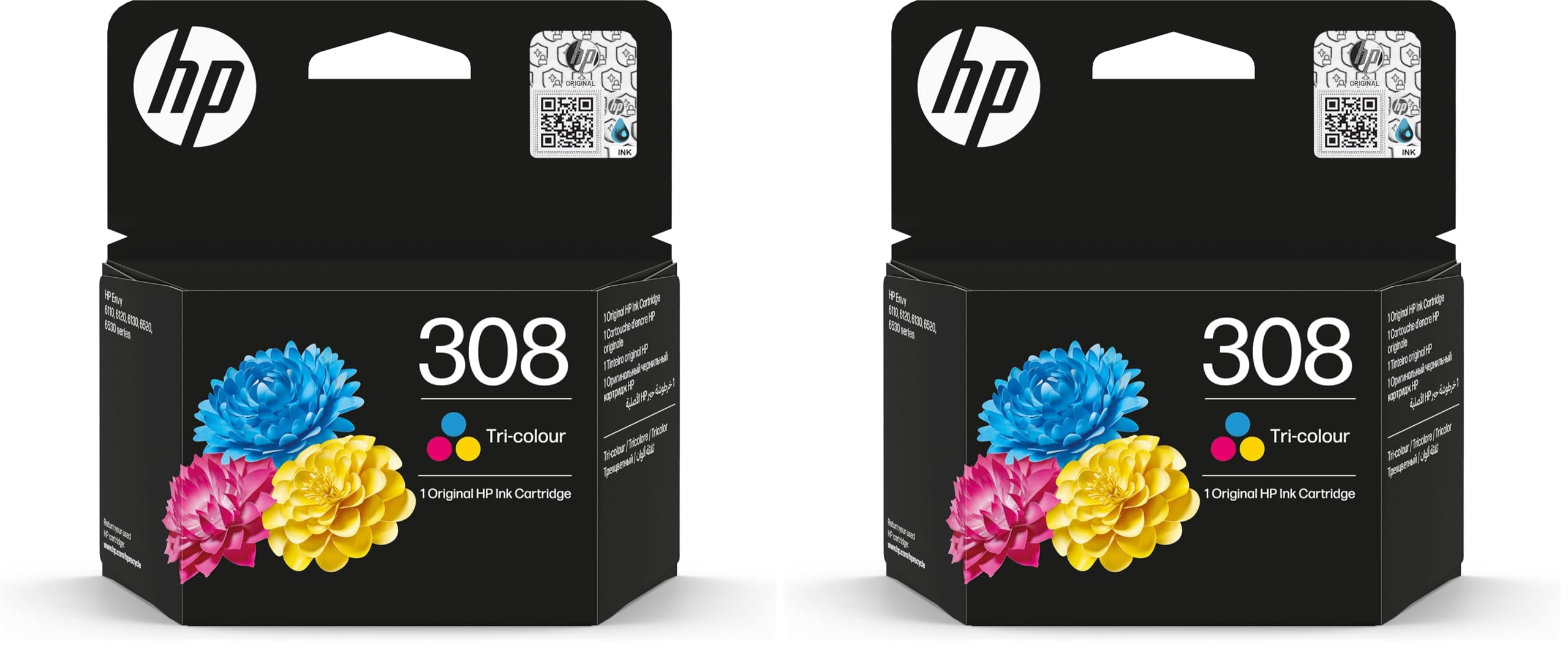 HP 308 Cyan/Magenta/Gelb Original Druckerpatrone (Packung mit 2)