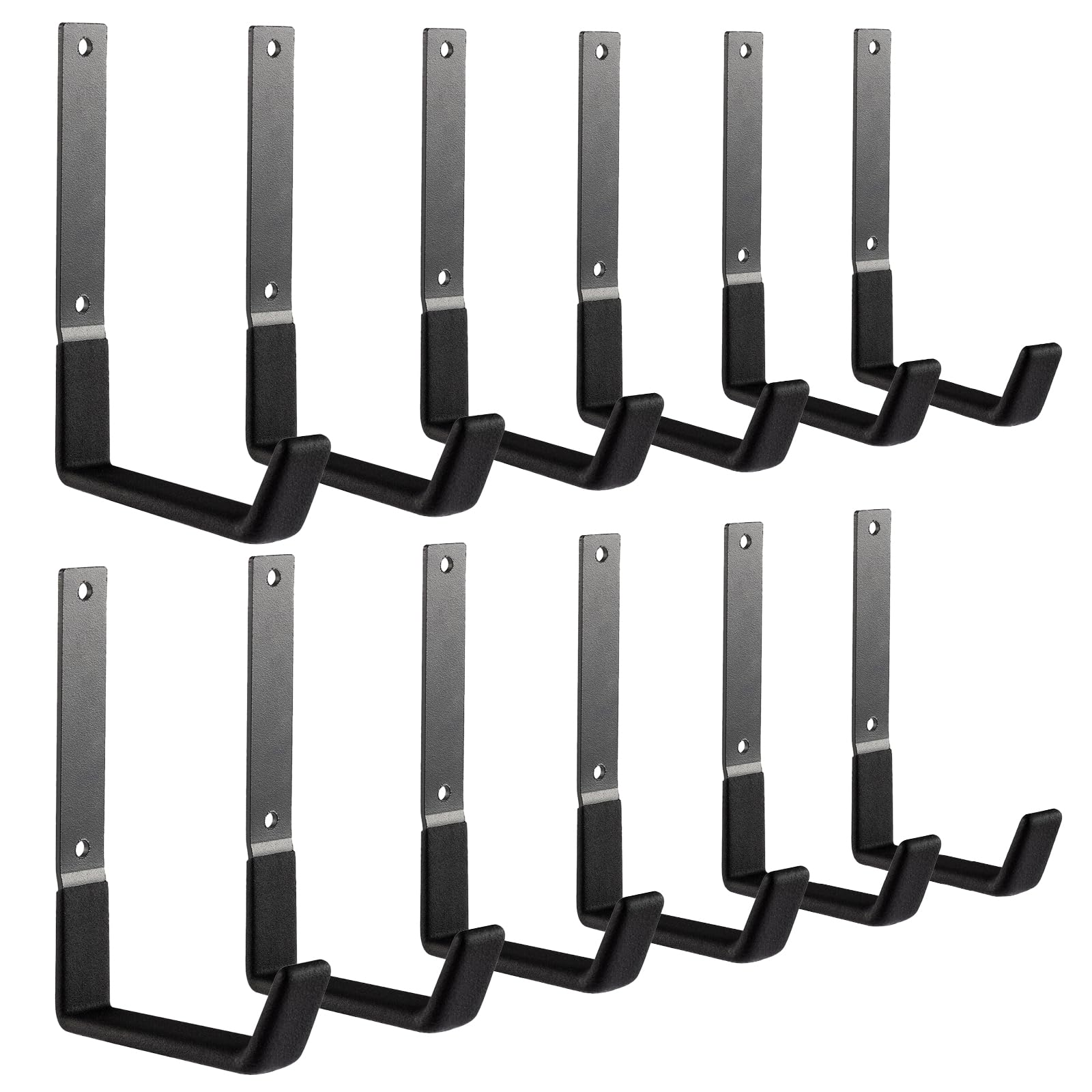 Ganci in acciaio resistente, organizer per attrezzi da garage e giardino, ganci per montaggio a parete, gancio per tubo flessibile (12, grande)