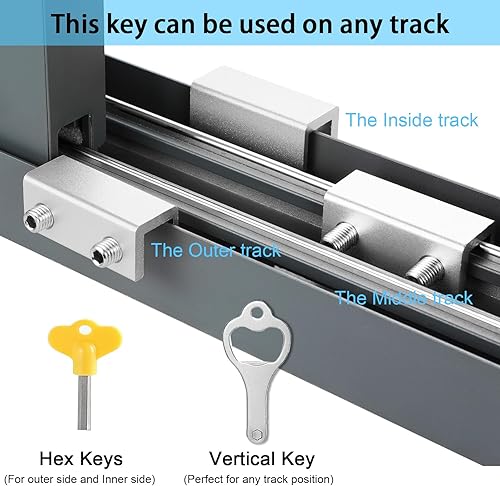 Miniatura 3 de Cerraduras para ventana, 2 juegos de cerradura de ventana de seguridad deslizante con 2 llaves para puertas correderas verticales y horizontales,