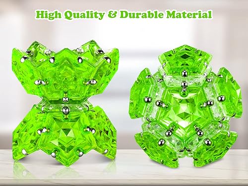 Miniatura 4 de LAFFTRAK Juguetes magnéticos magnéticos de esfera para ansiedad, color verde brillante, juguetes sensoriales con imanes, juego de 12 piezas,