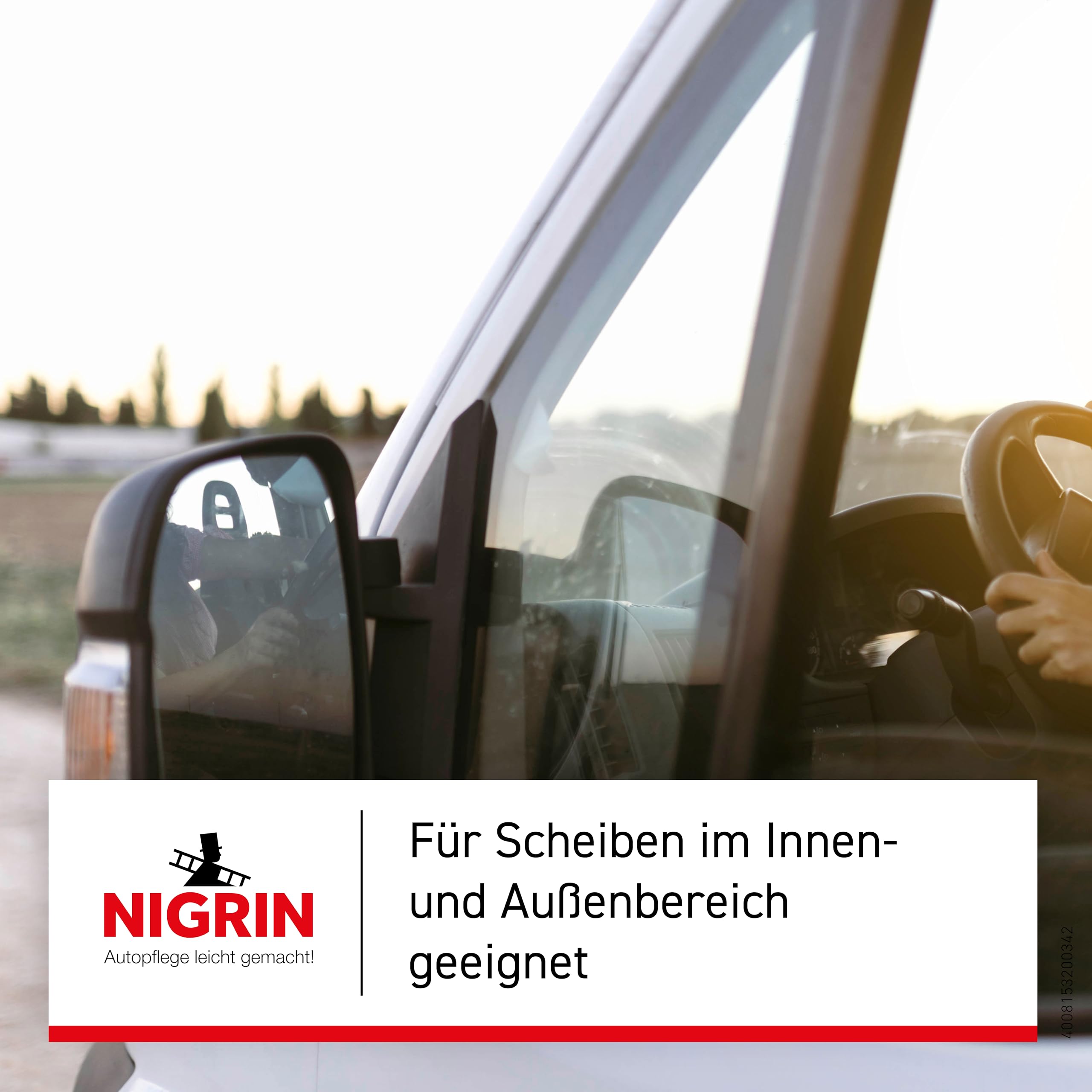 NIGRIN 20034 Caravan środek do czyszczenia szyb akrylowych i wewnętrznych i zewnętrznych, 0,75 litra