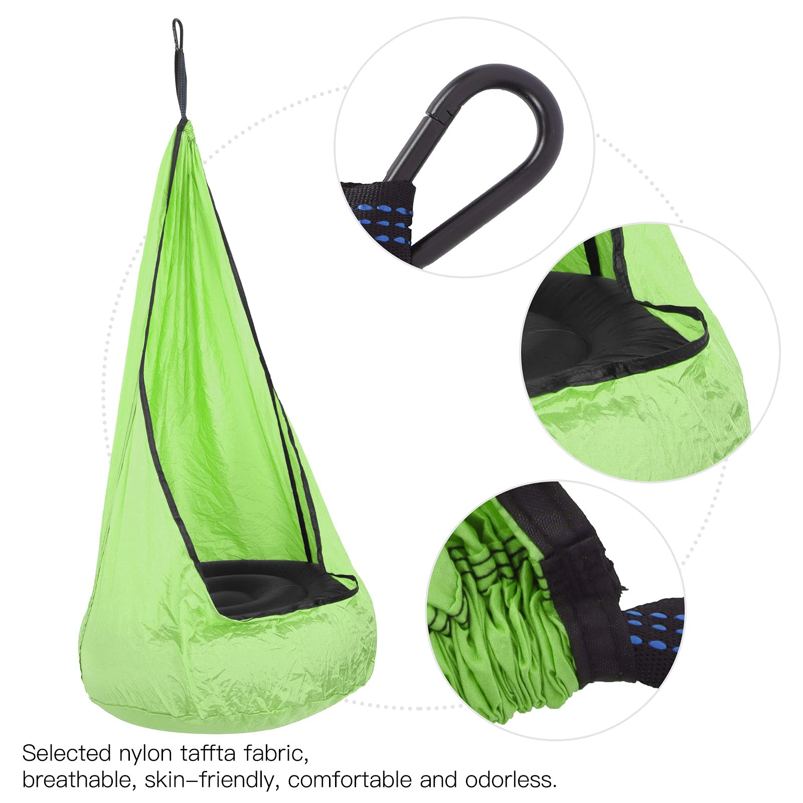 Hamac pour Enfants, Chaise Suspendue, Siège Pivotant, Intérieur