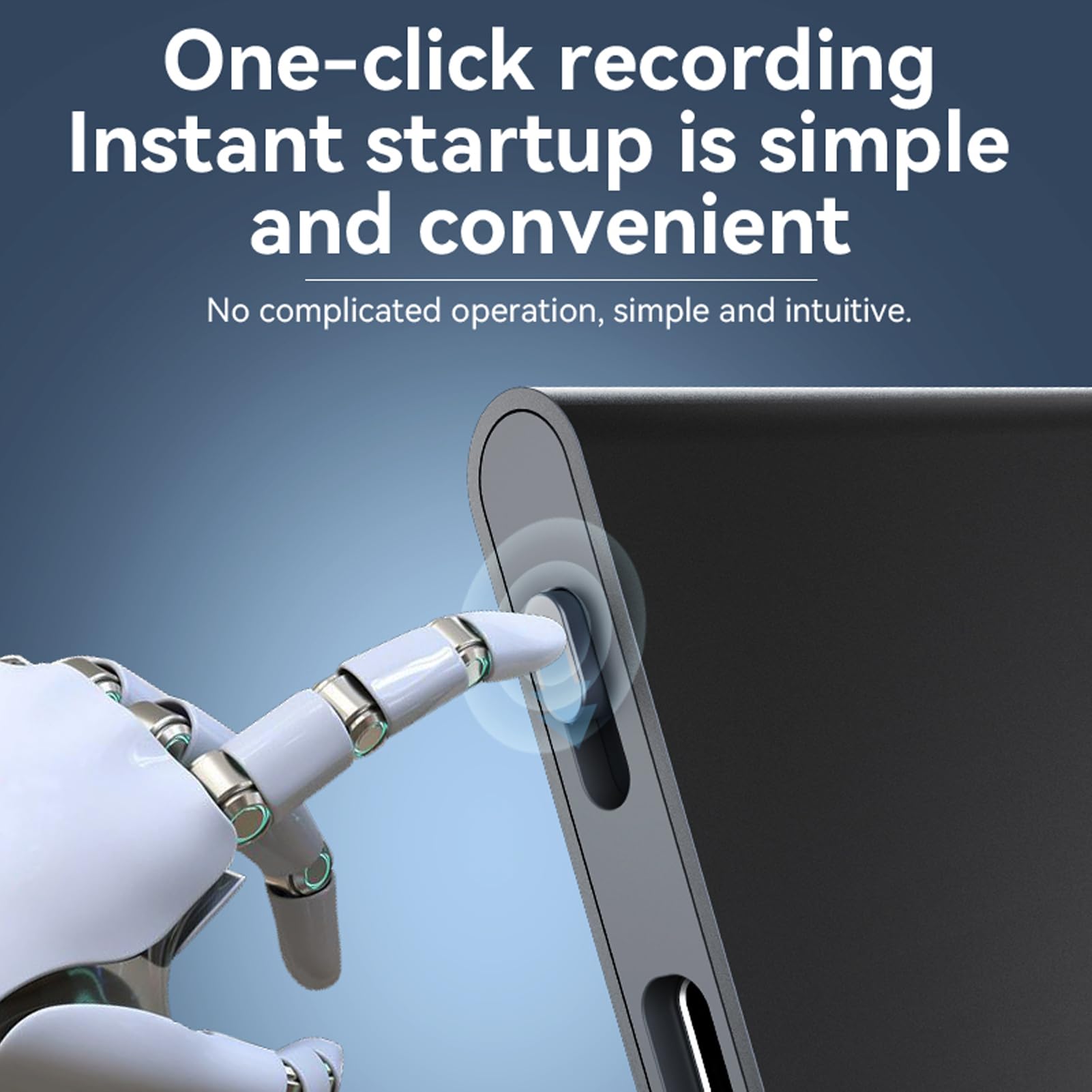 Registratore vocale digitale, registratore vocale trasparente, riduzione del rumore portatile, versatile registratore di suoni MP3, dispositivo di registrazione vocale digitale in alluminio, per