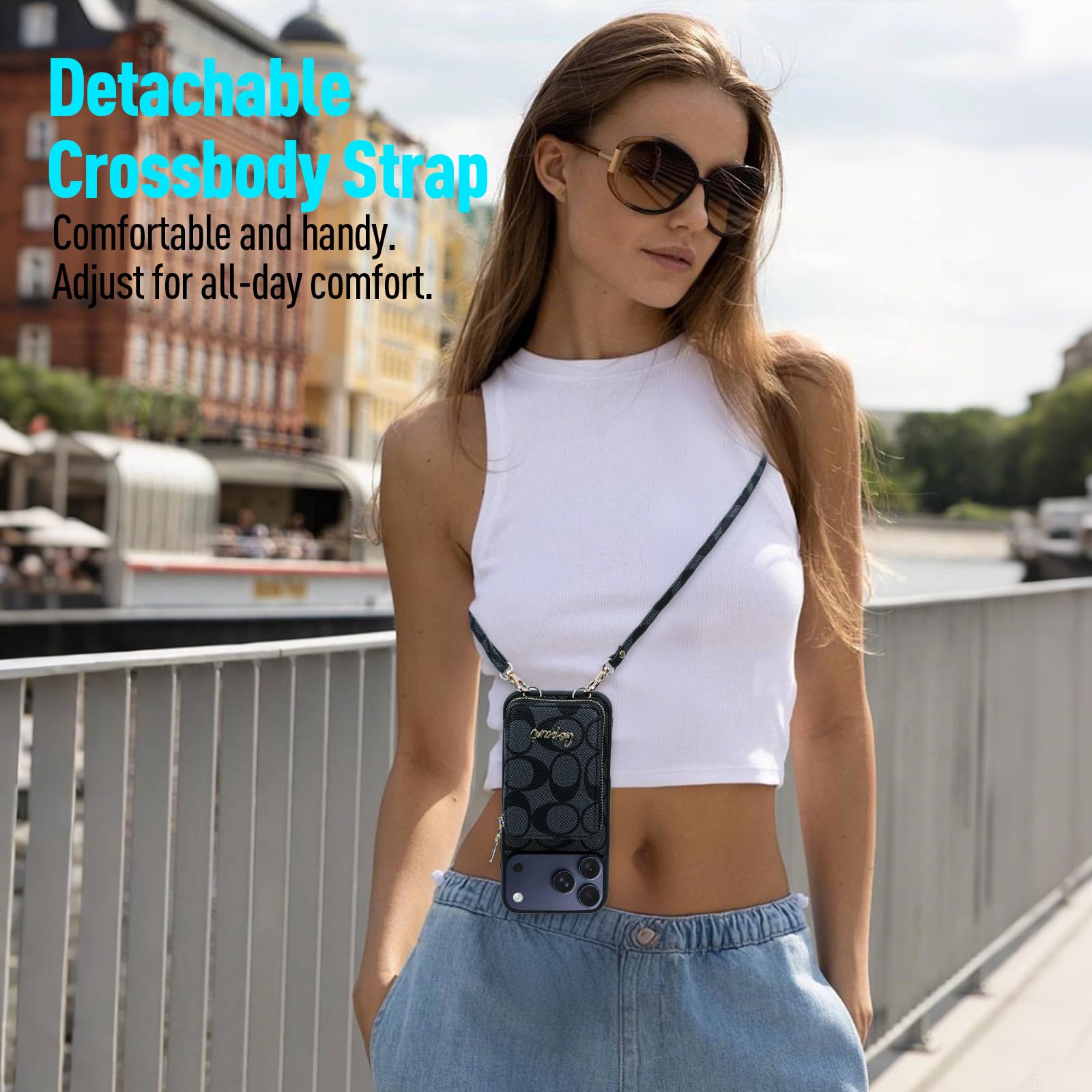 Compatible With IPhone 17 Pro Max Wallet Case, Women Men Rfid Blocking PU Leather Flip Cover Zipper Pocket Card Slots Phone Case For IPhone 17 Pro Max - View #10