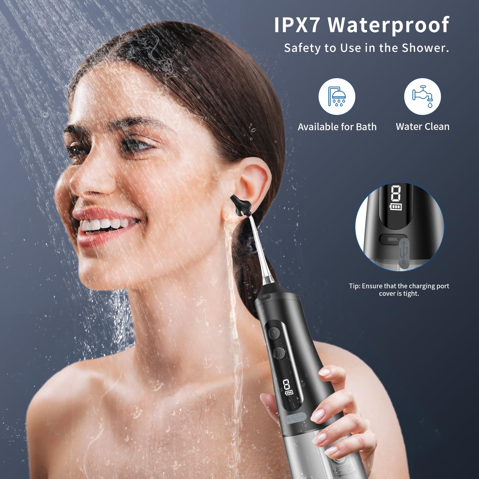 Ear Wax Removal, Electric Ear Cleaner, Ear Cleaning Kit with 4 Pressure Levels, Effective Ear Irrigation Kit with IPX7 Waterproof