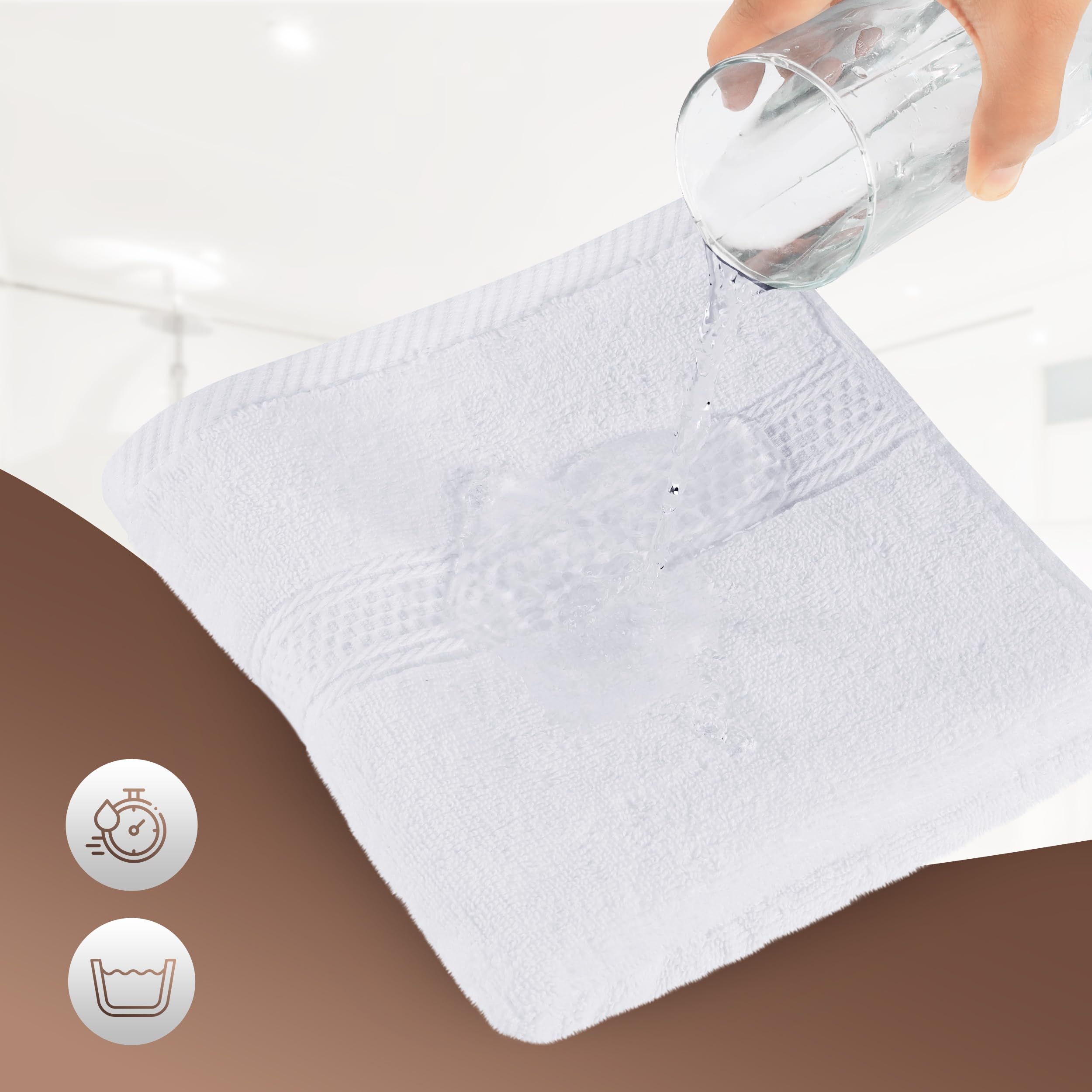Utopia Towels - Zestaw 6 (50 x 100 cm), ręczniki kąpielowe, ręczniki toaletowe o wysokiej chłonności z haczykiem, 100% bawełna pierścień przędzalniczy z haczykiem (Biały)