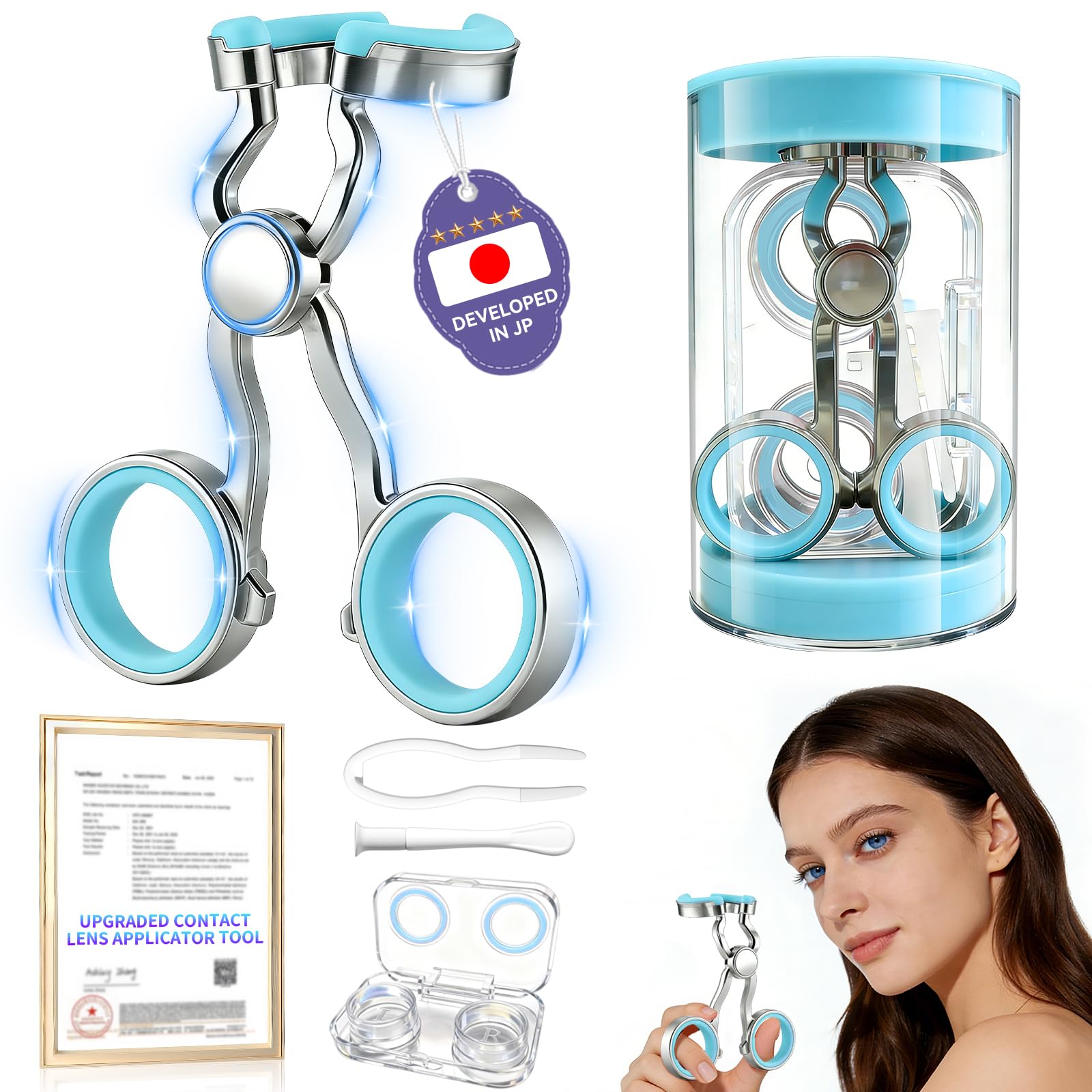 2026 Upgraded Contact Lens Applicator Tool 【3-Step Easy Wear】【Ultra-Smooth】