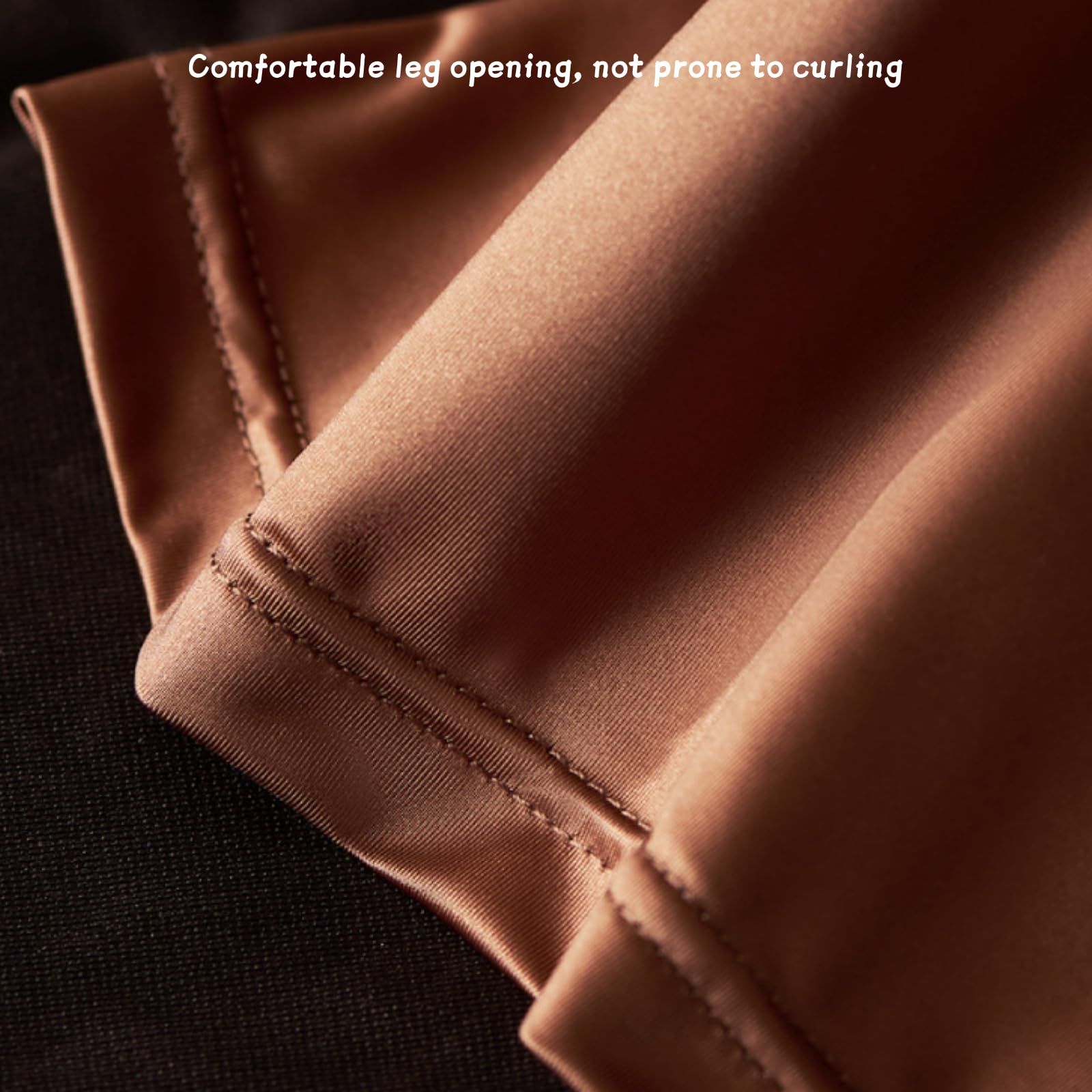 Generisch Calzoncillos bóxer de seda satinada, corte medio, transpirable, sin costuras, seda de hielo, ropa interior lisa para hombre