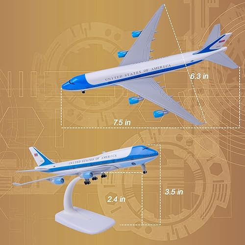 Miniatura 5 de Modelo de avión 1300 Escala Avión Americano Airforceone Airplane B747 Modelo Modelo de avión para regalo y decoración