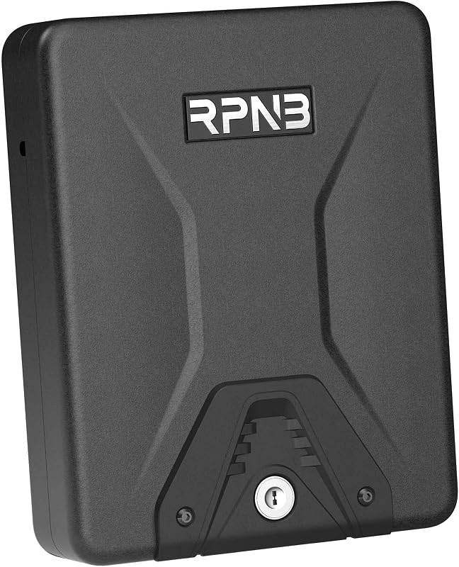 Car Gun Safe,Portable Gun Lock Box,Small Pistol Safes,Handgun Safe | Manual Key Pistol Lock Box,Anti Theft Gun Safe for Car,Vehicle Security Box,Travel