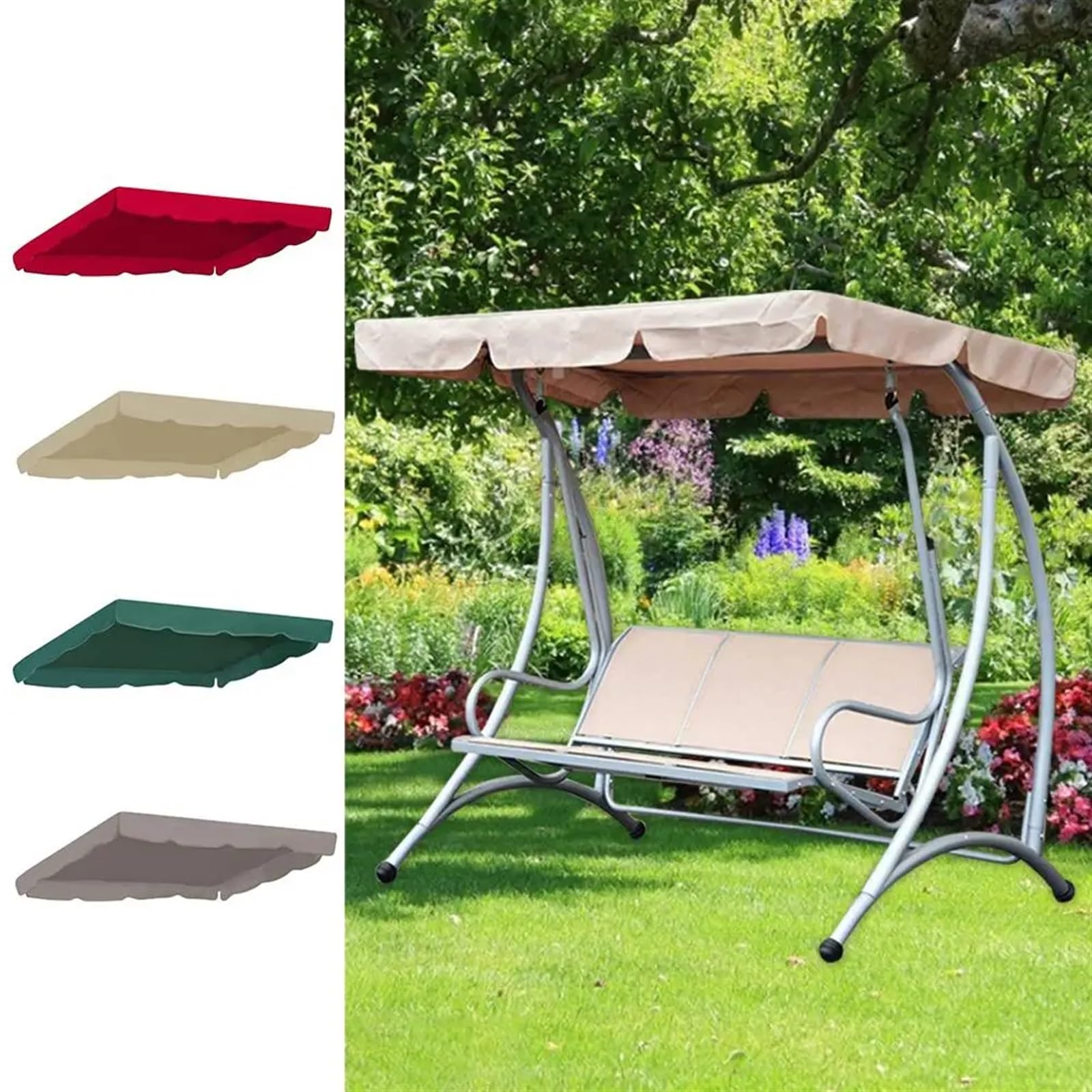 Tettuccio Parasole per Dondolo Copertura Superiore Impermeabile for Altalena, Ricambio for Amaca da Giardino, Cortile, Sedia a Dondolo, Amaca, Tenda da Sole(Green)