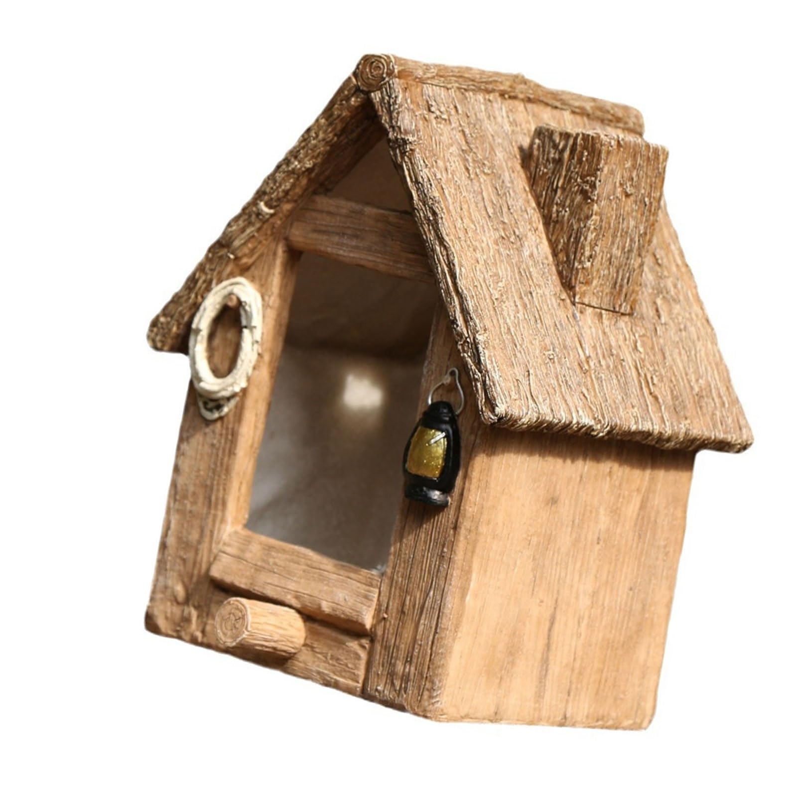 Pajarera de Resina | Nido colgante for exteriores de paja de madera de imitación: casita for pájaros de resina