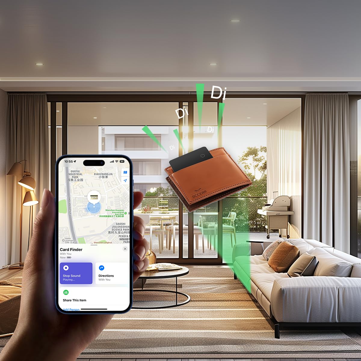 Carta per localizzatore portafoglio, 1,8 mm, sottile, ricaricabile, smart tracker, etichette per ricerca oggetti, funziona con Apple Find My, resistente all'acqua, localizzatore di oggetti per