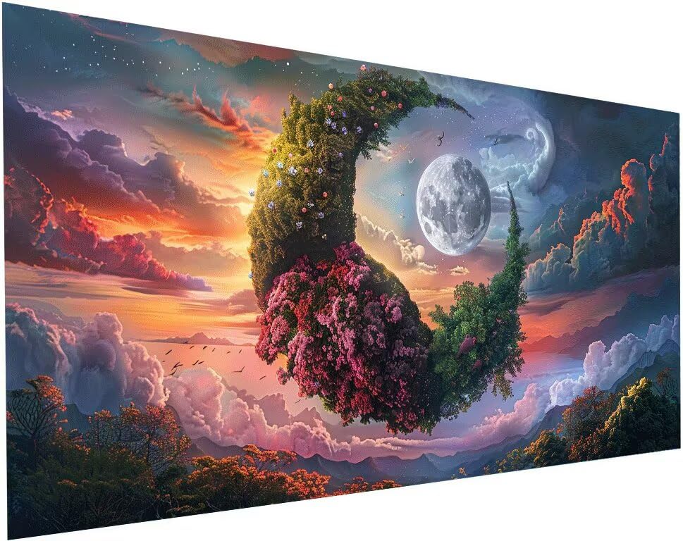 Diamond Painting Adulte XXL Paysage de Lune 80x160 cm Kit Complet S-727