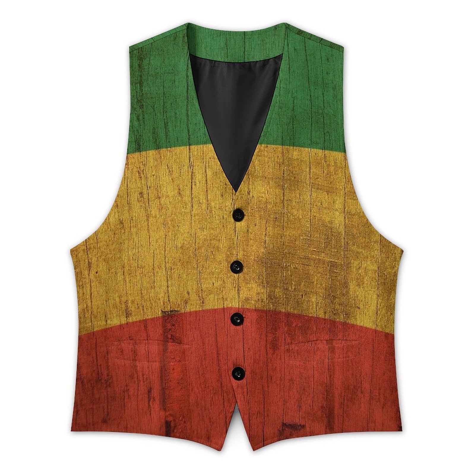 The Reggae Rasta Flag Fashion - Gilet da uomo | Personalità vestito gilet per festa di nozze formale
