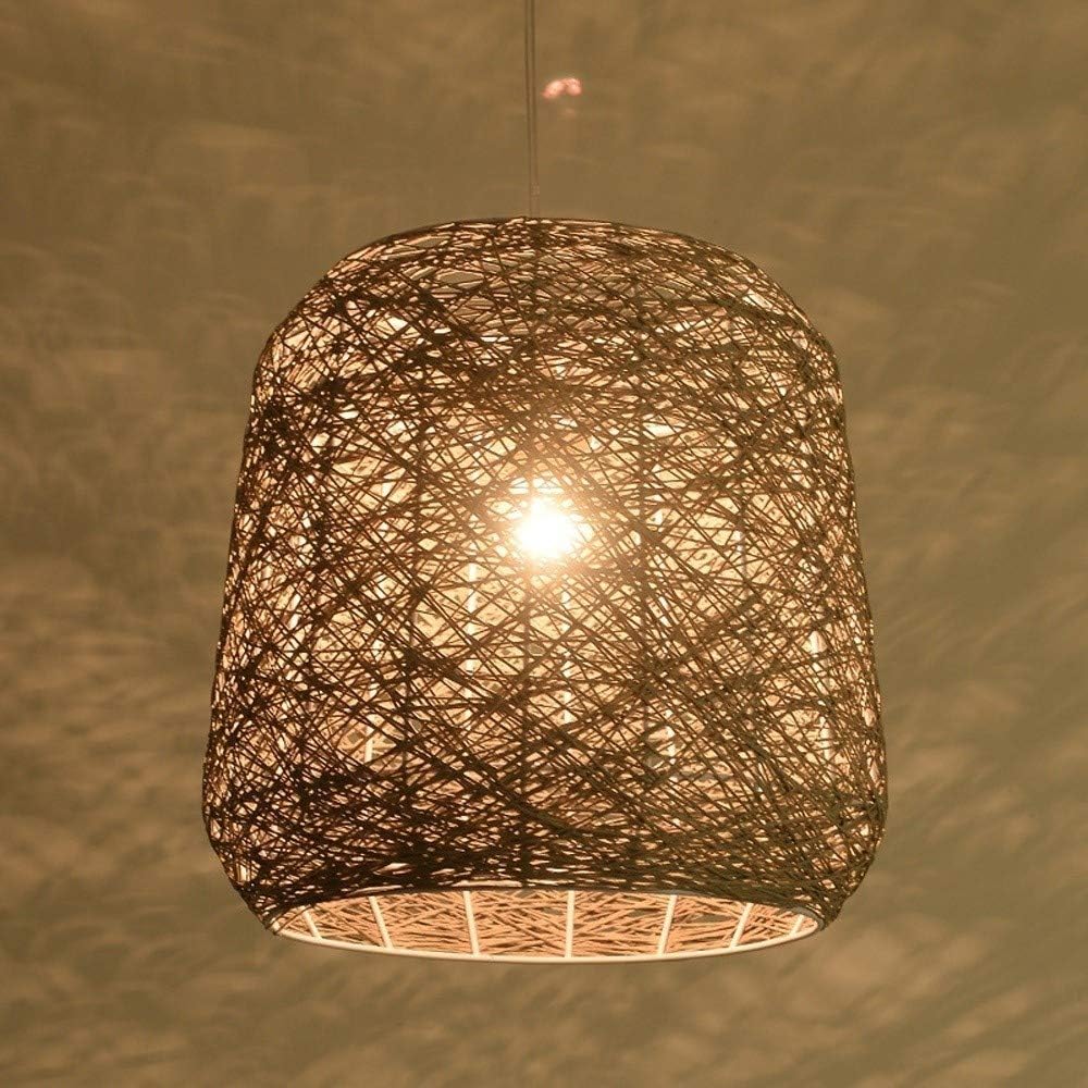 MUMUMI Hand-Woven Iron Chandeliers Simple Restaurant Mingsu Farm Aisle Living Room Tea Room Bedroom Bedside E27 Lighting Idyllic Hanging Light