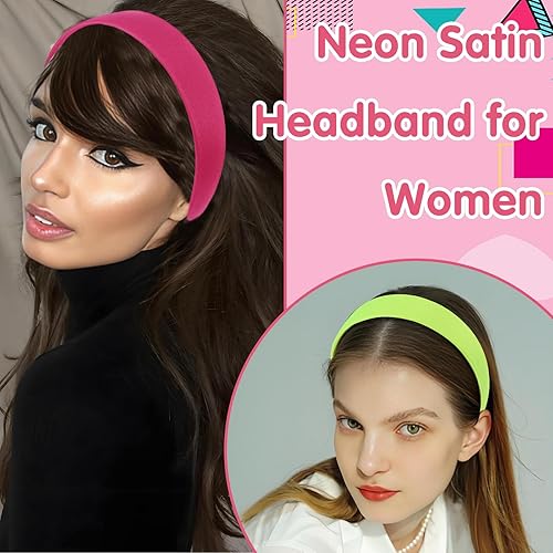 Miniatura 2 de 4 diademas de neón, accesorios antideslizantes para el cabello para fiestas brillantes, estilo retro de los años 8090, trajes de festival,